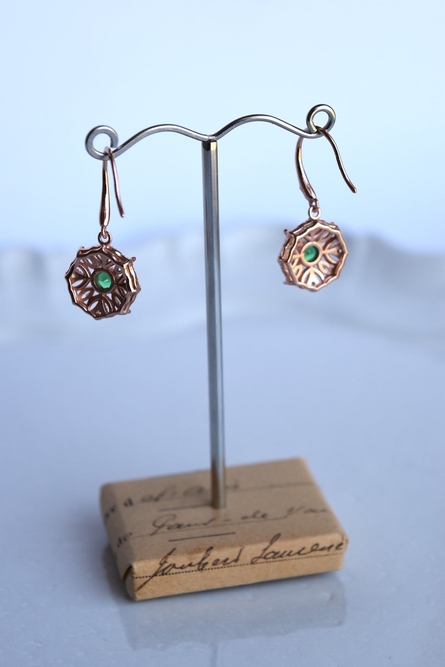 Italian Green Octogon Drop Earring