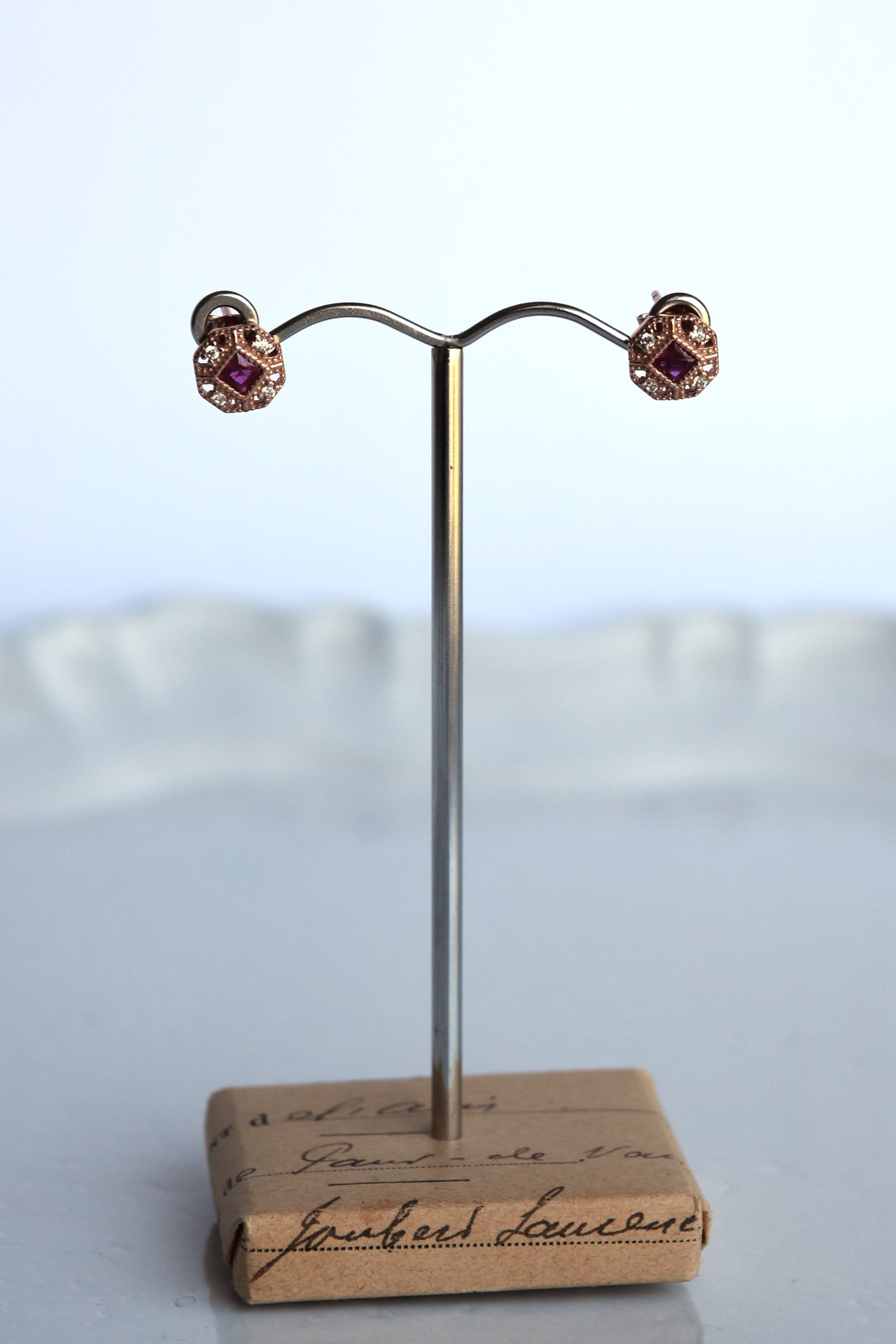 Italian Red Octogon Earring