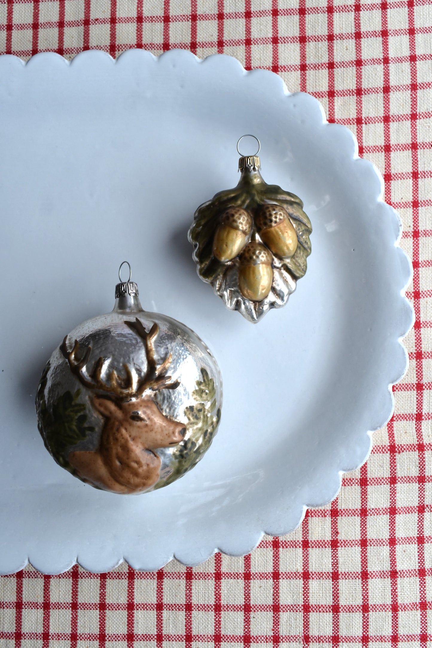 Deer & Acorn - Nostalgic German Christmas Ornaments - Set IX