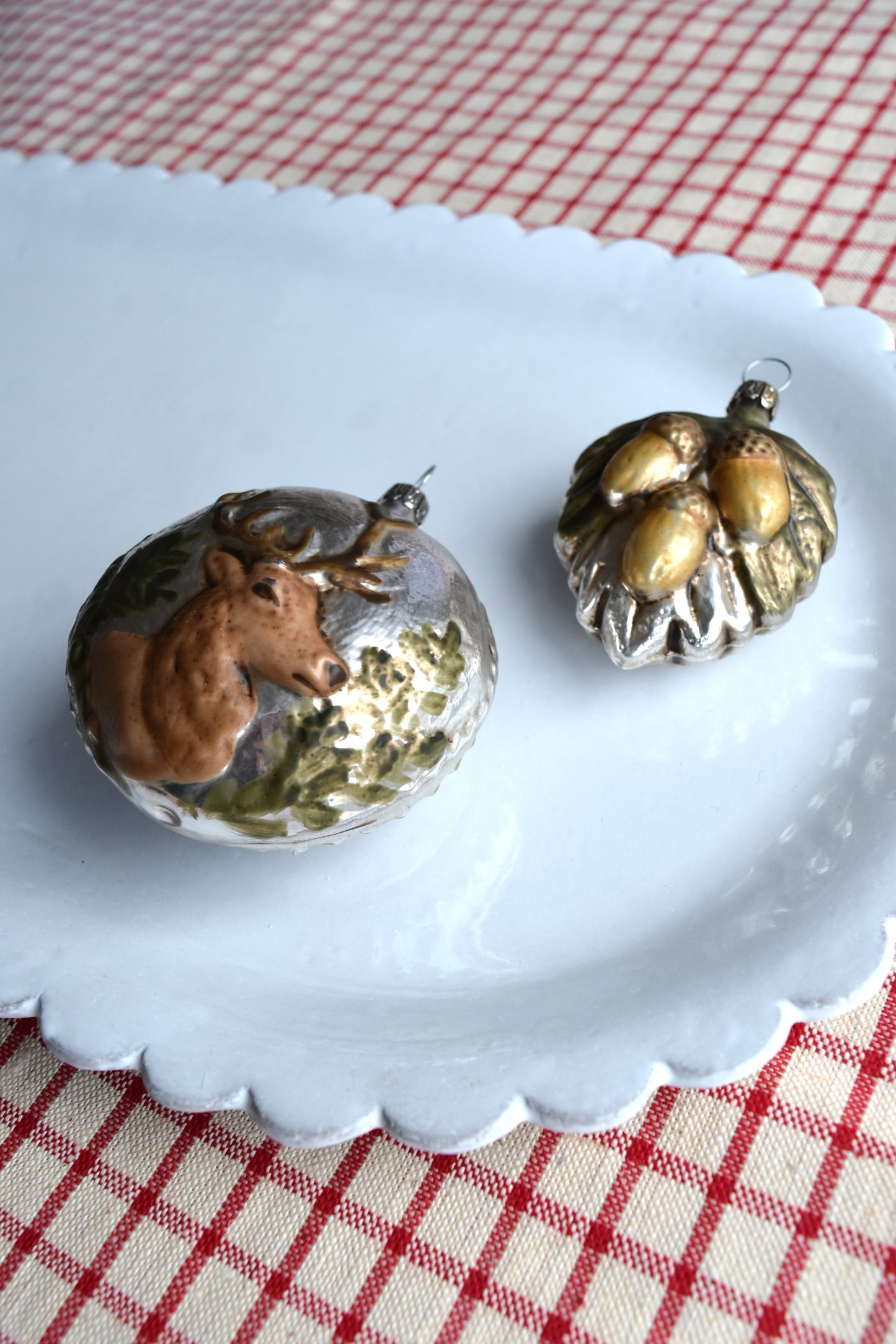 Deer & Acorn - Nostalgic German Christmas Ornaments - Set IX