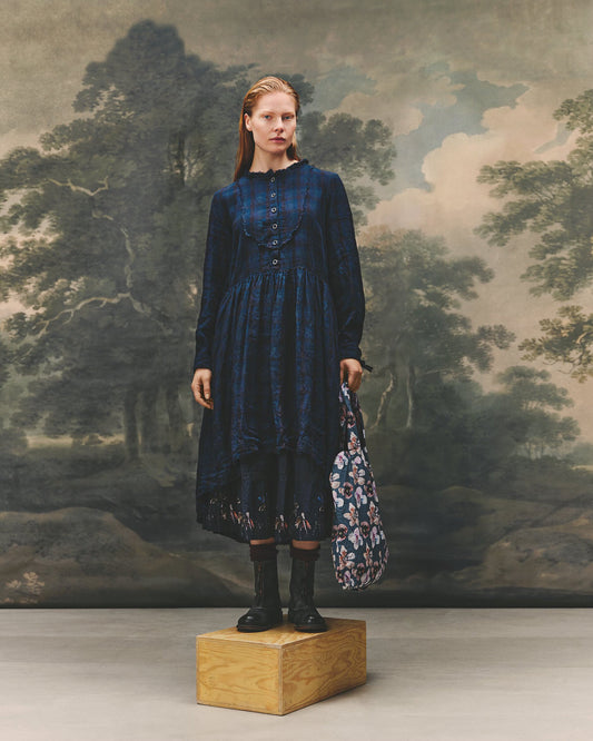 Ewa i Walla 'Sally' Blue Long Check Dress