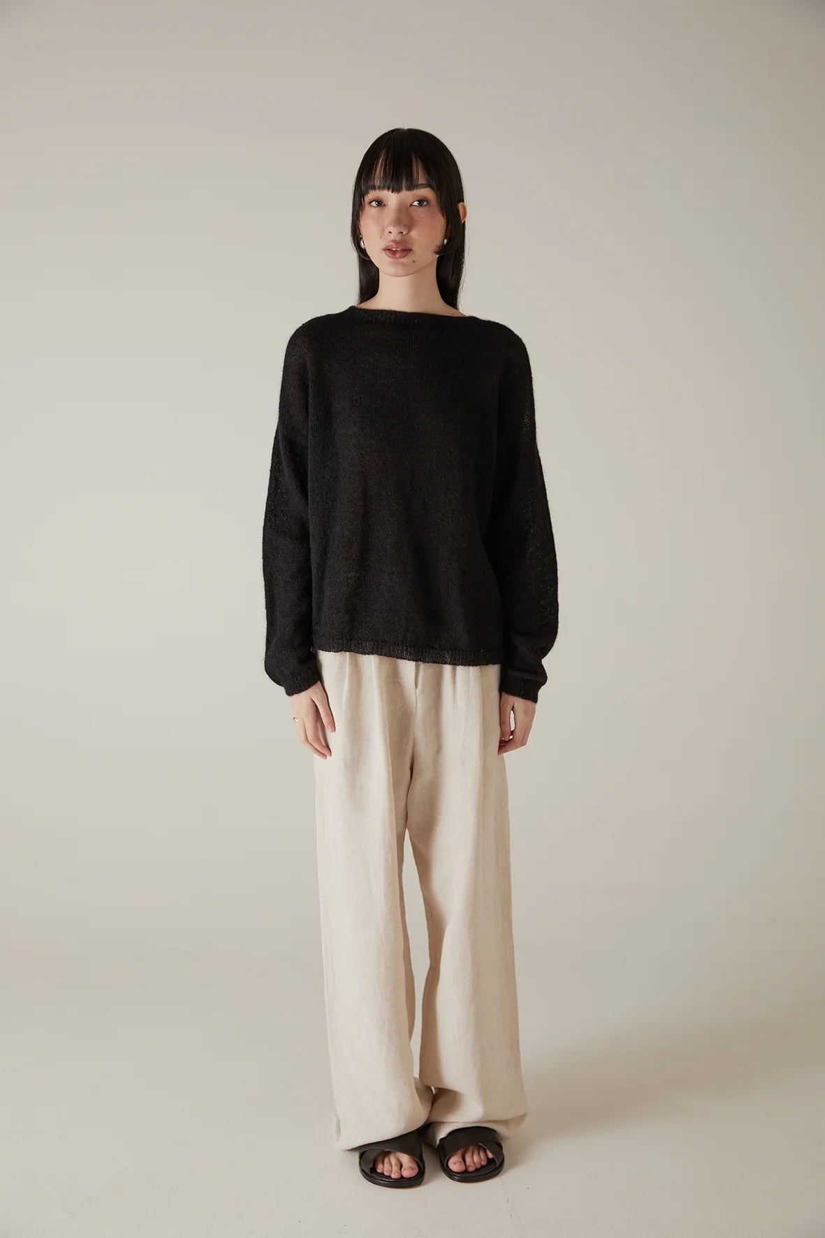 Francie Feather Knit Black LAST Size Petite