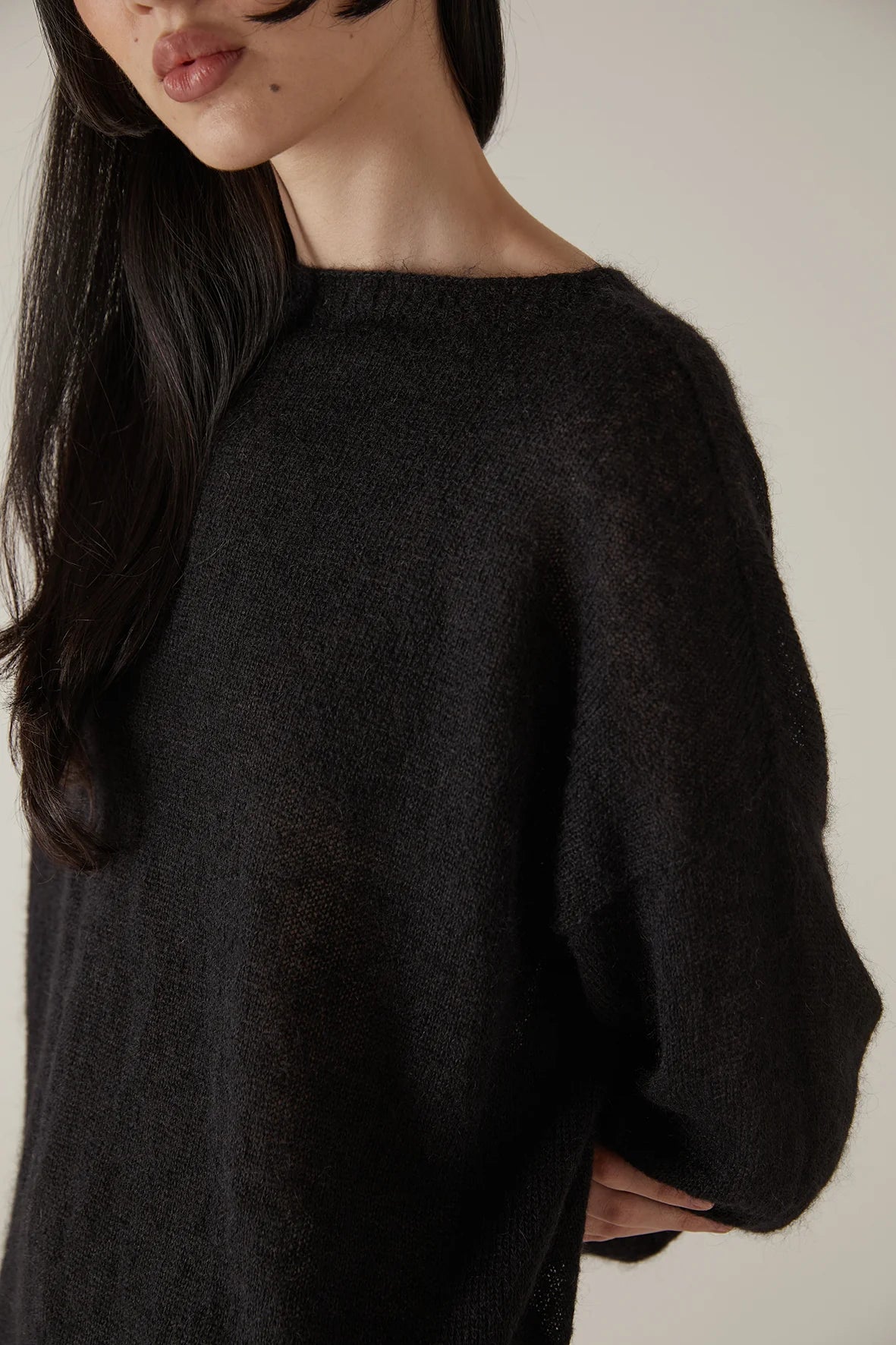 Francie Feather Knit Black LAST Size Petite