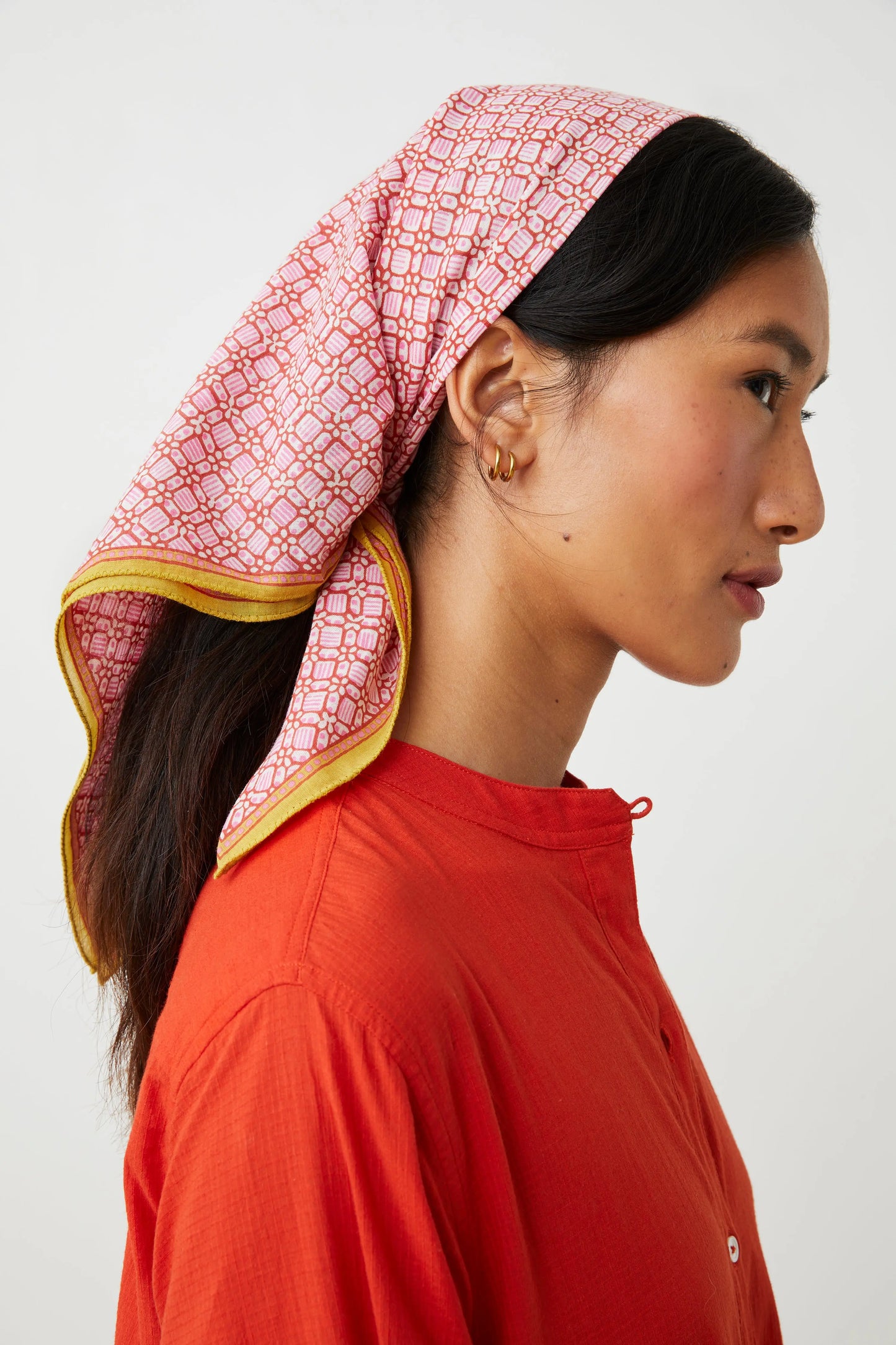 French Cotton Scarf 'Colette' In Tulip