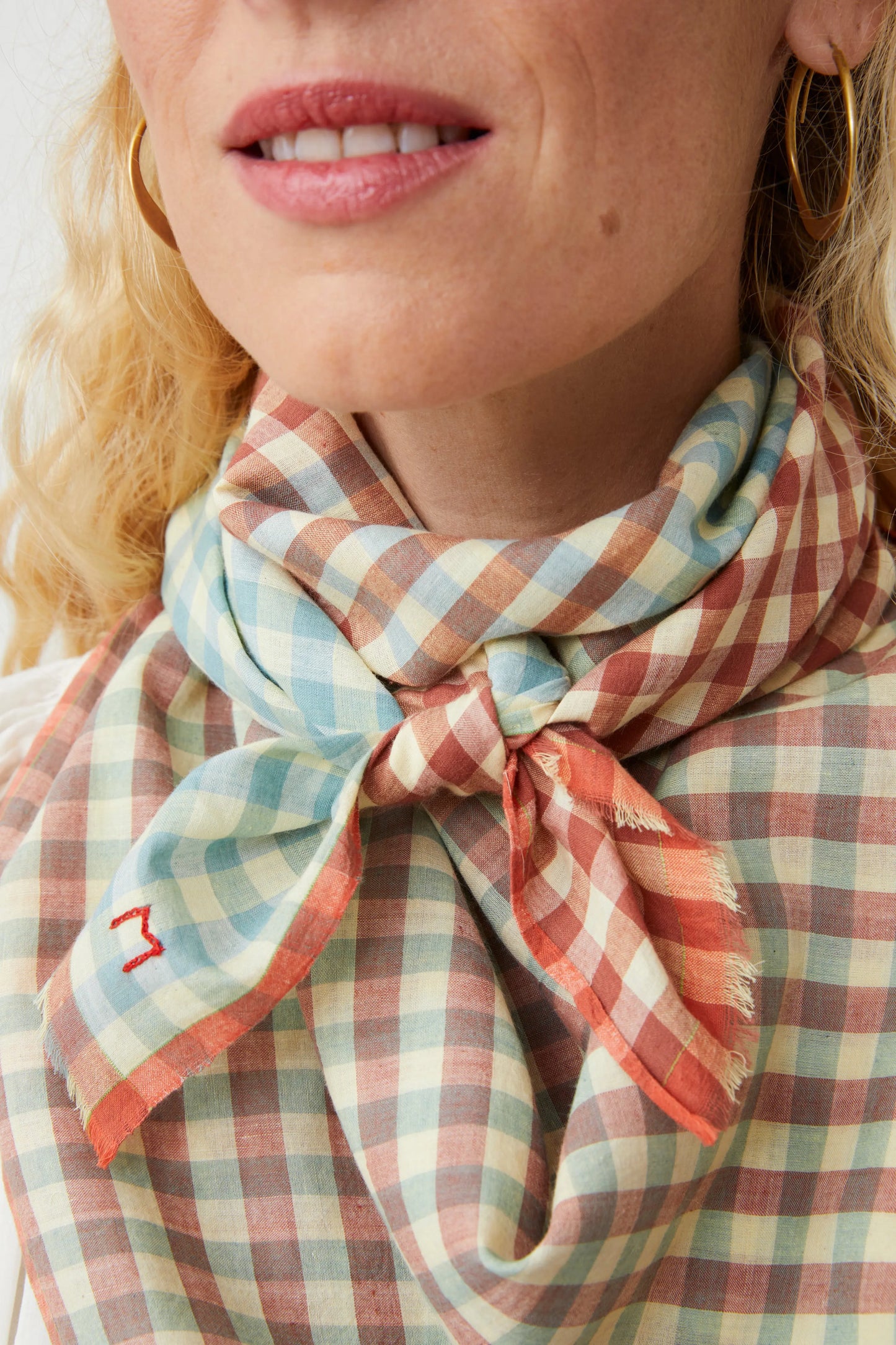 French Cotton Scarf 'Poem' In Mineral
