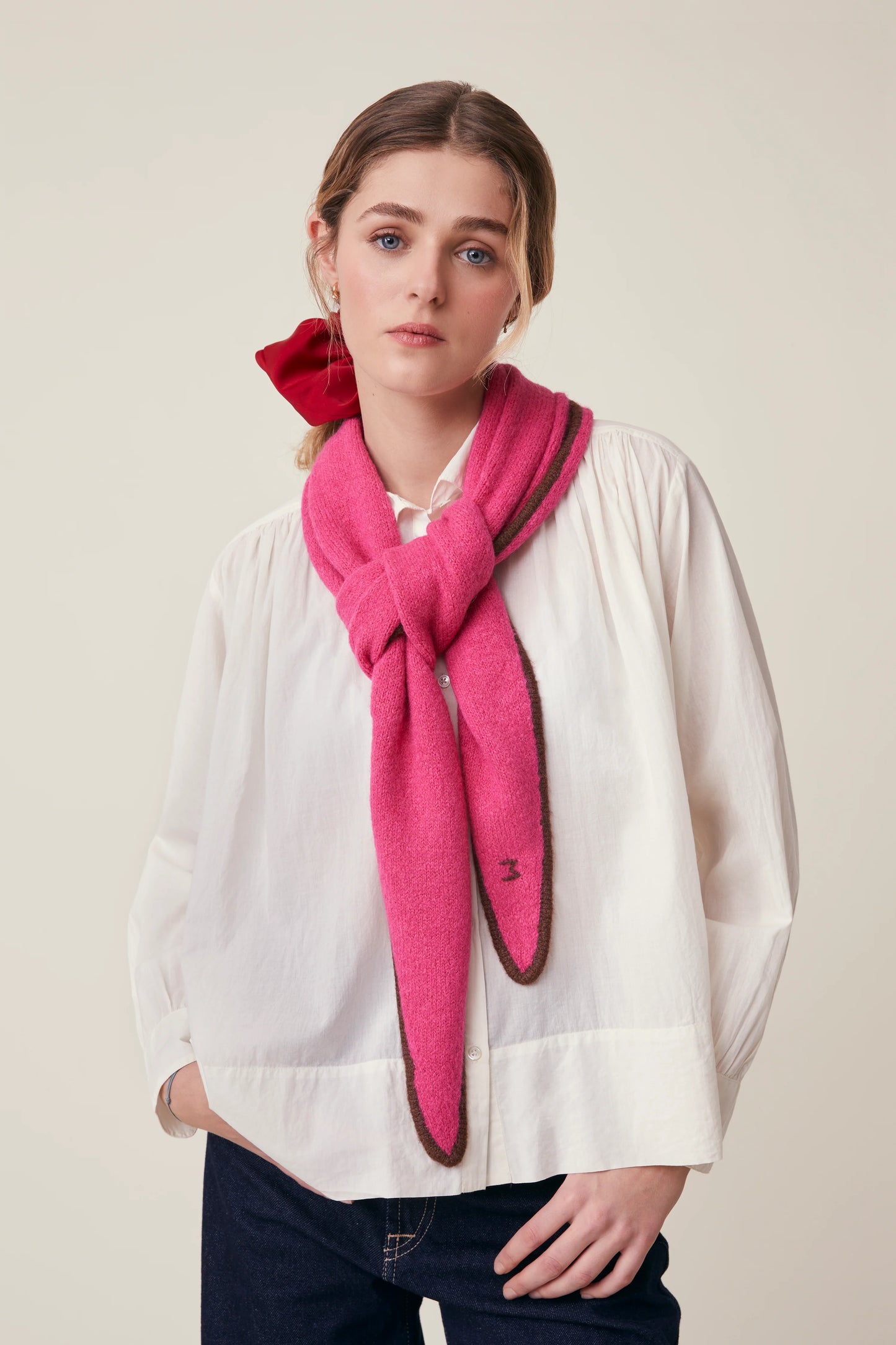 Moismont French Alpaca Scarf 'Elly' In Lipstick