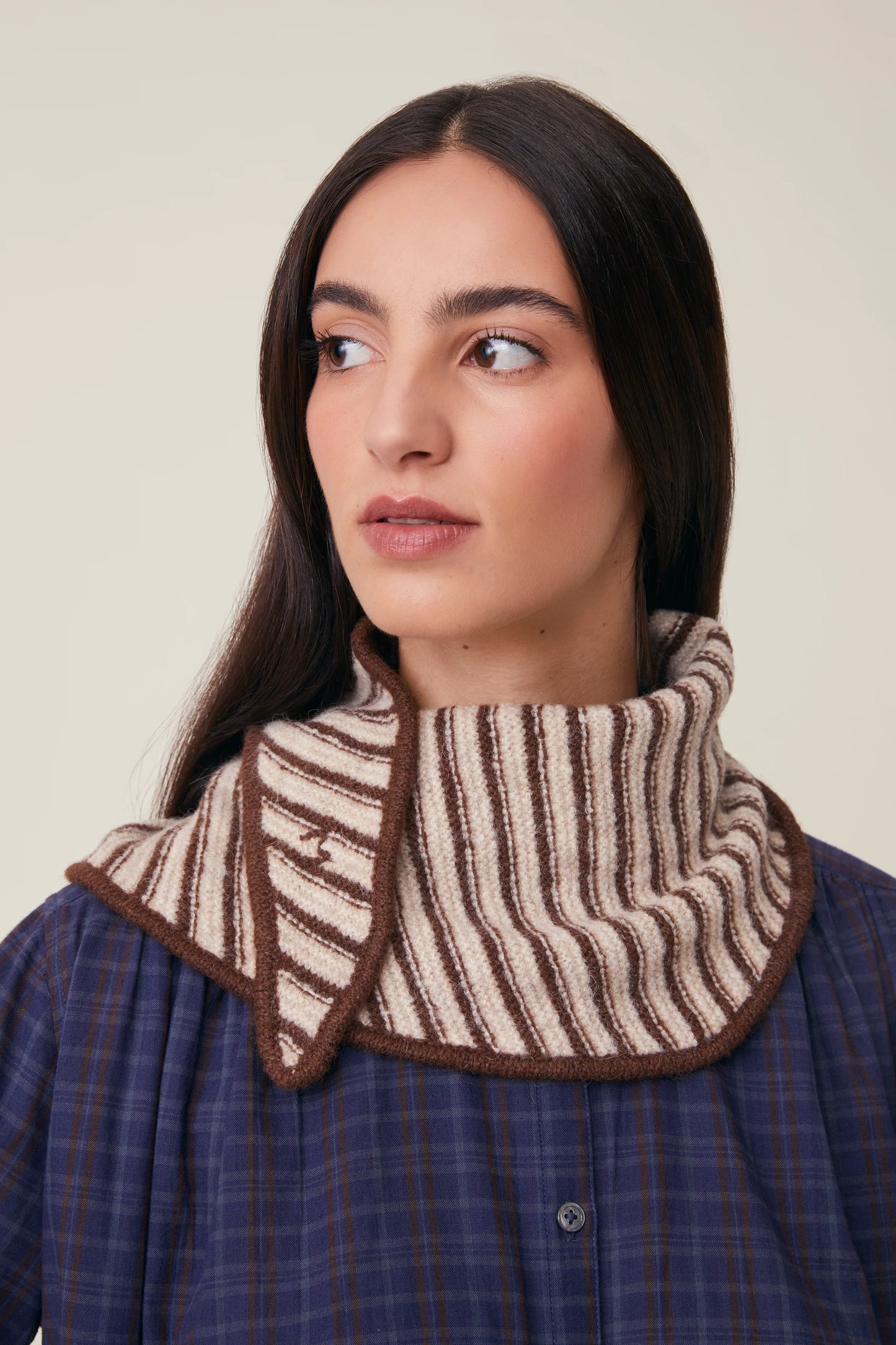 Moismont French Alpaca Scarf 'Fanfan' In Violin Stripes