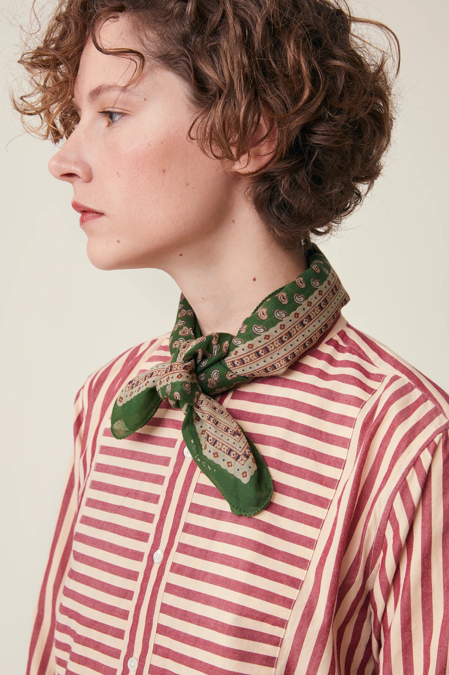Moismont French Cotton Scarf 'Phedre' In Folk