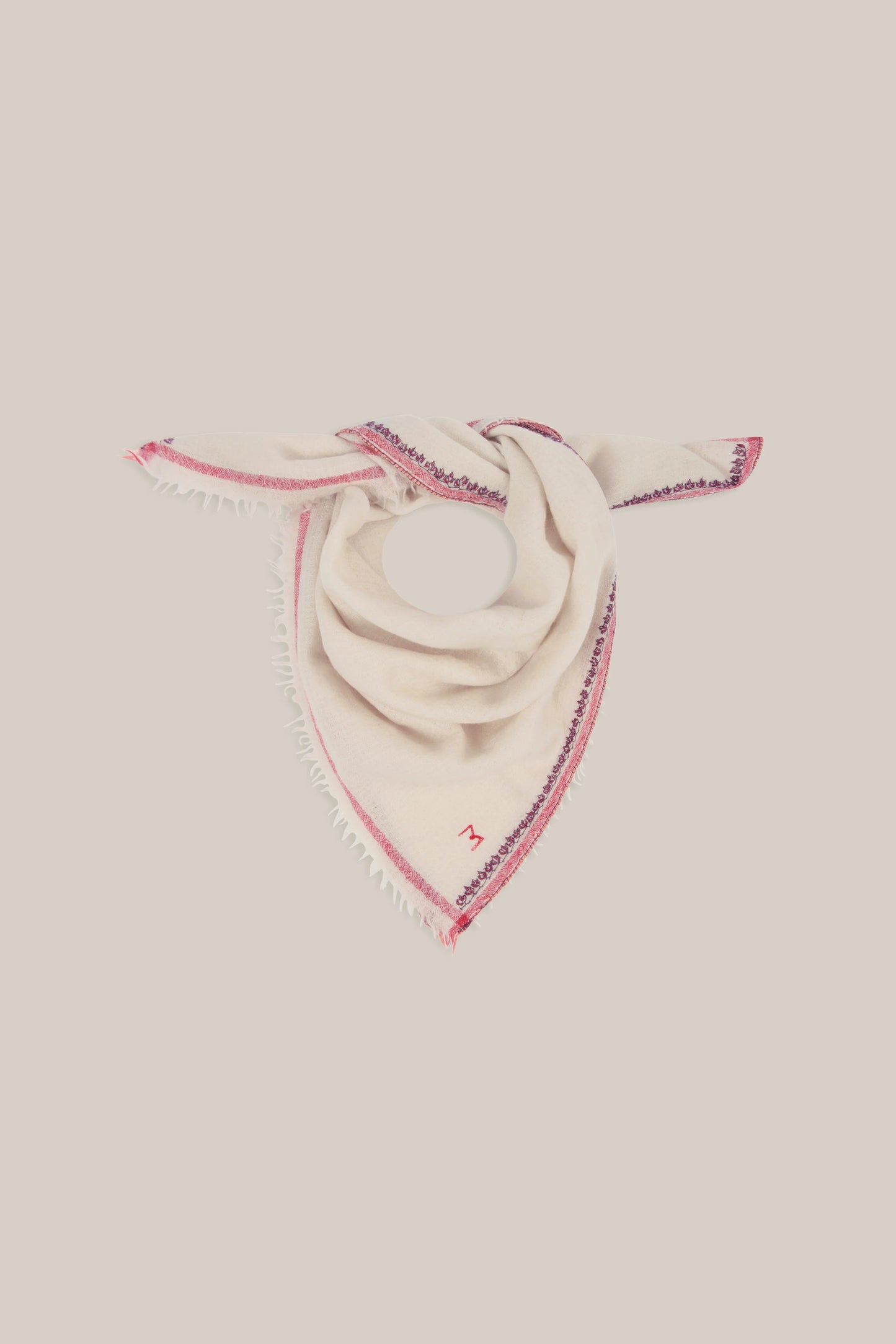 Moismont French Embroidered Cashmere Scarf 'Idol'