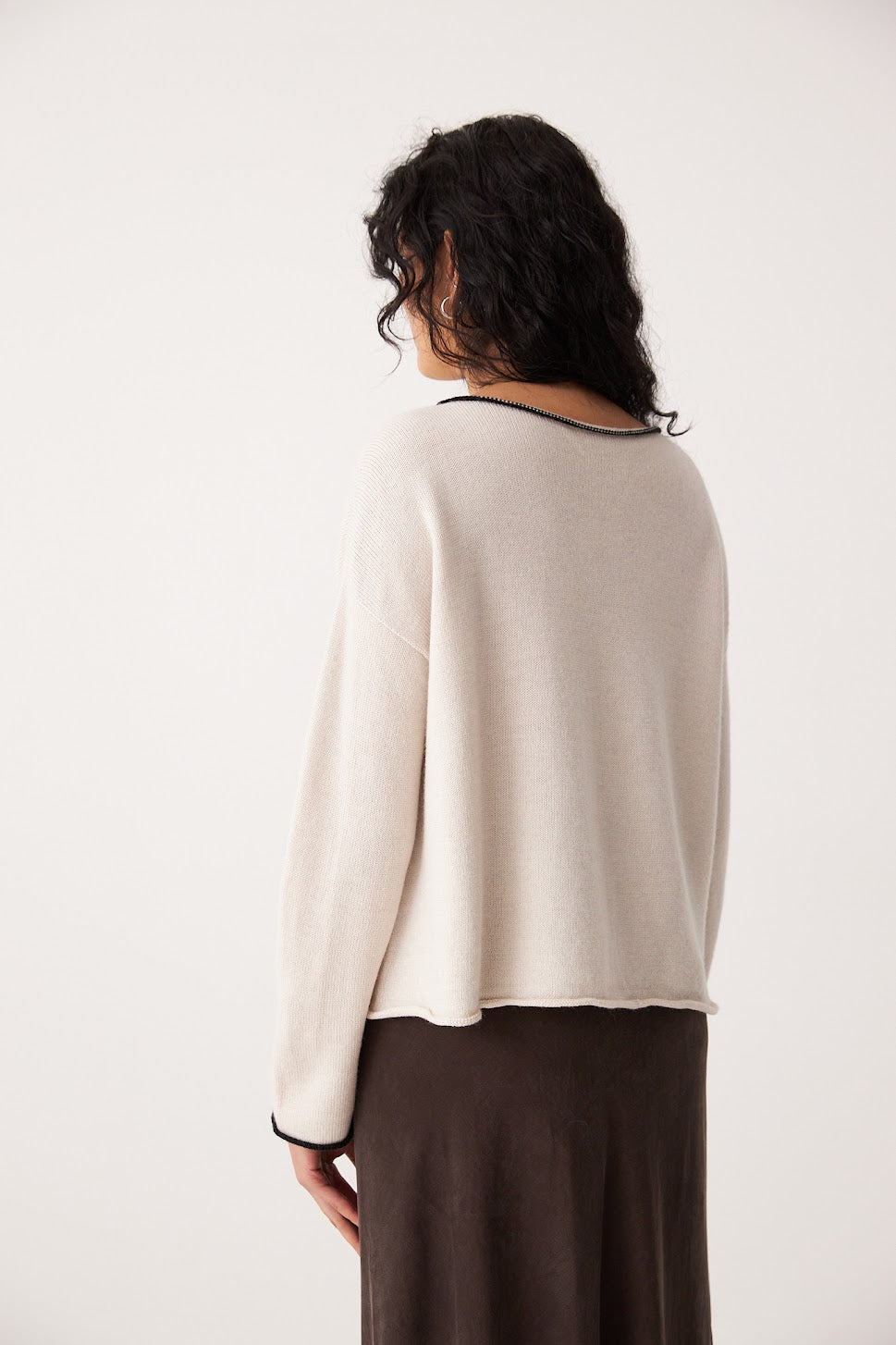 Francie Dolls Reversible Cardigan Ivory /Black Trim