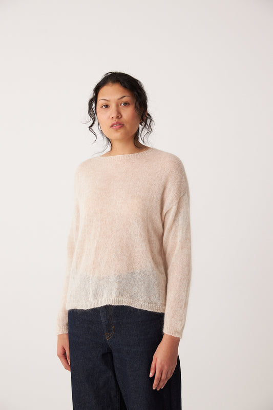 Francie Feather Knit Creme