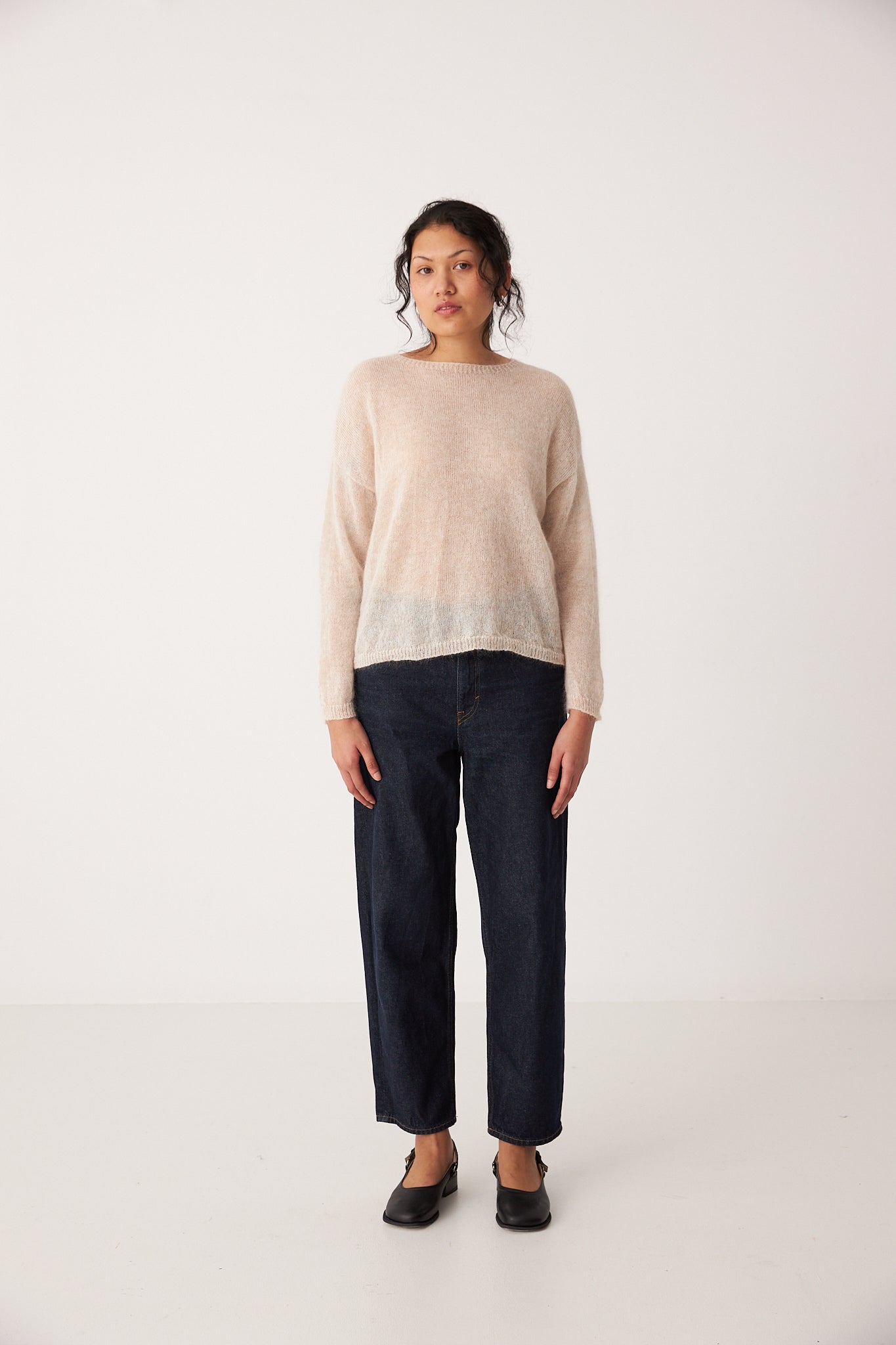Francie Feather Knit Creme