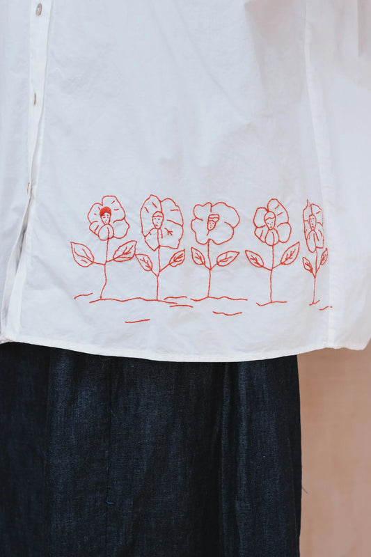 Sula Flowers Button Thru Shirt - Kilberry Cotton