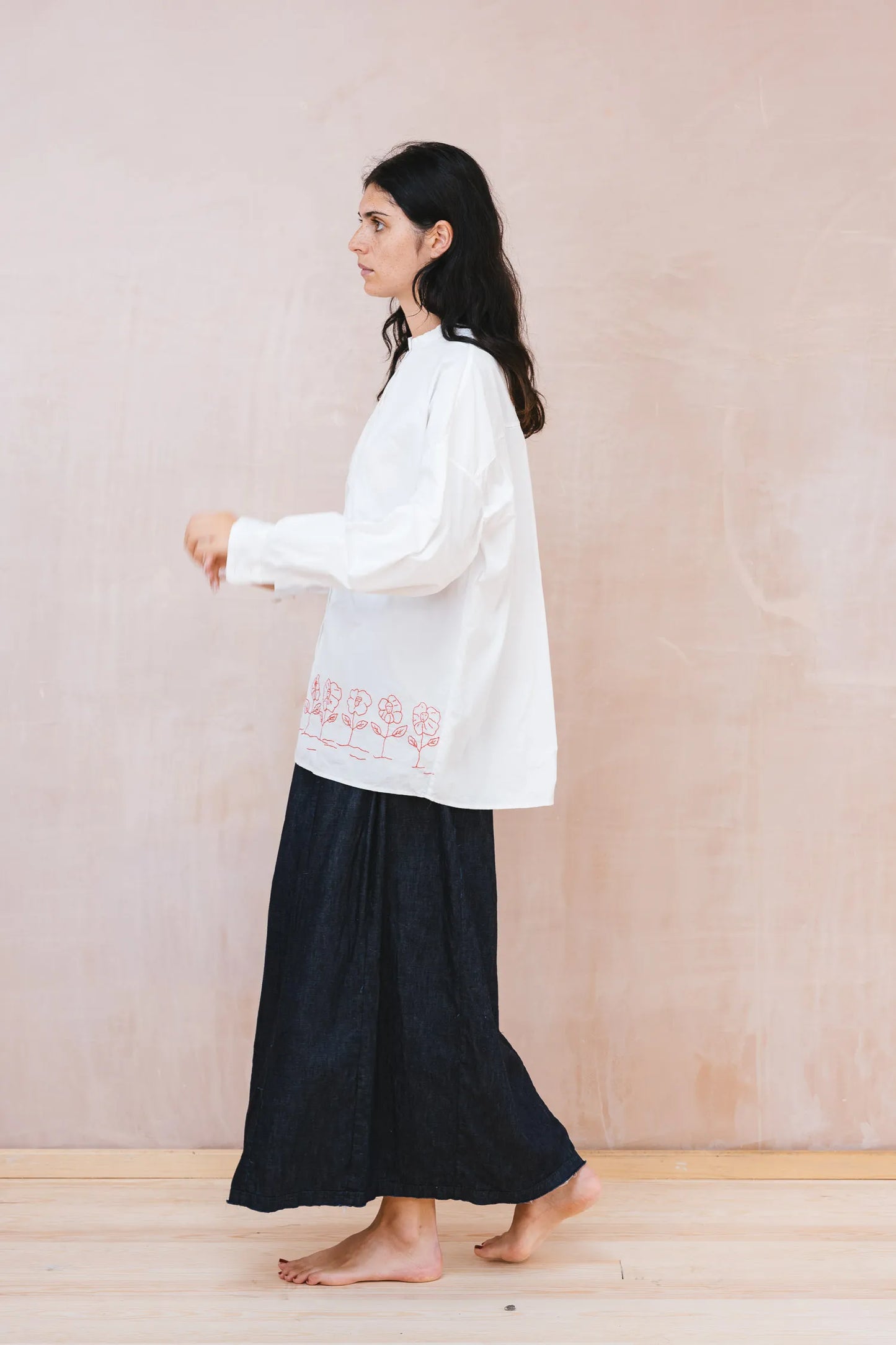 Sula Flowers Button Thru Shirt - Kilberry Cotton