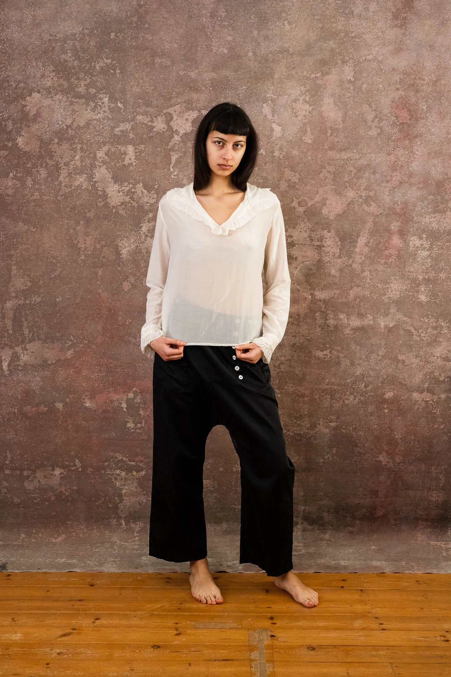 Sula Frill Blouse - Eggnog