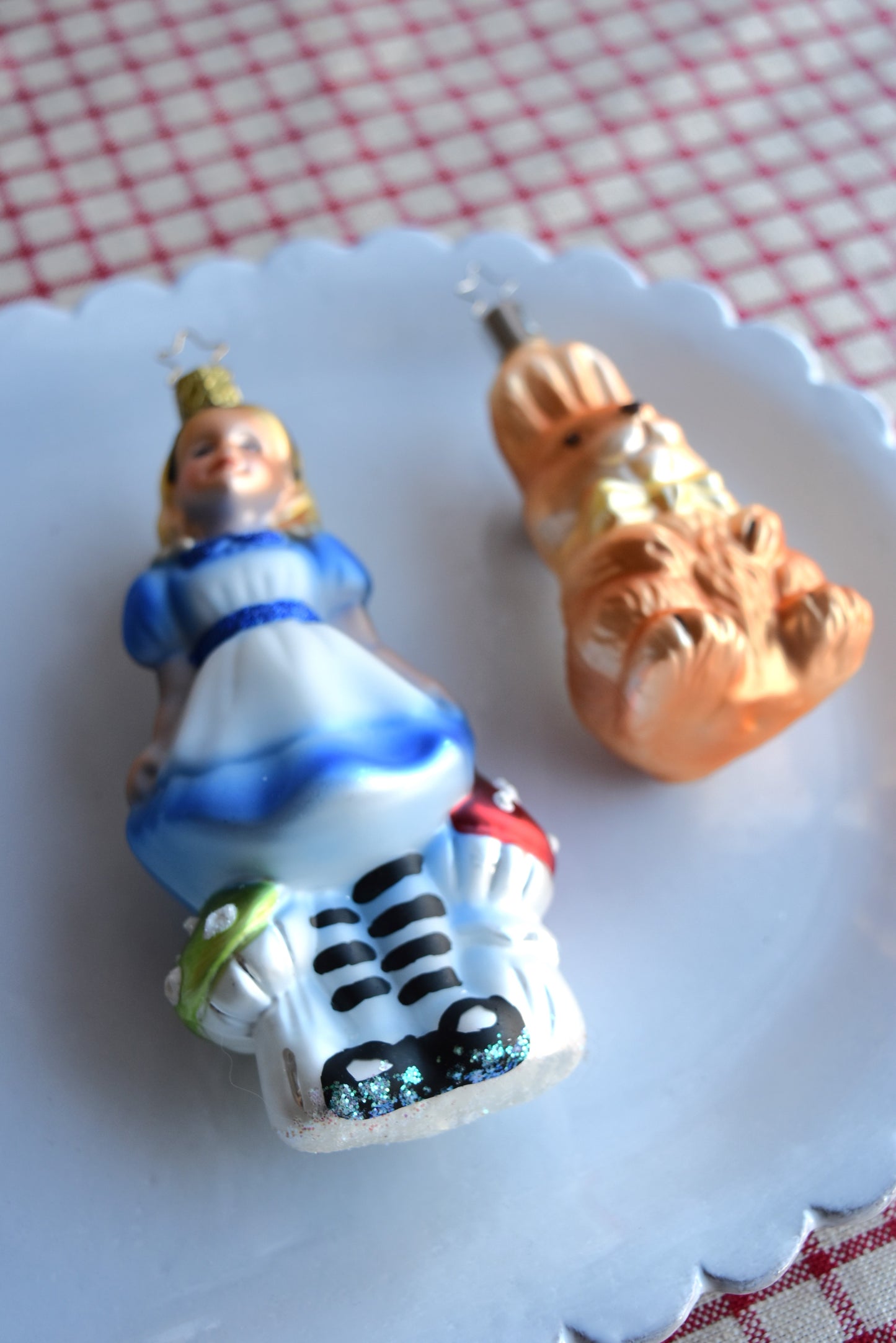 German Glass Christmas Ornament Set - Alice And Rabbit