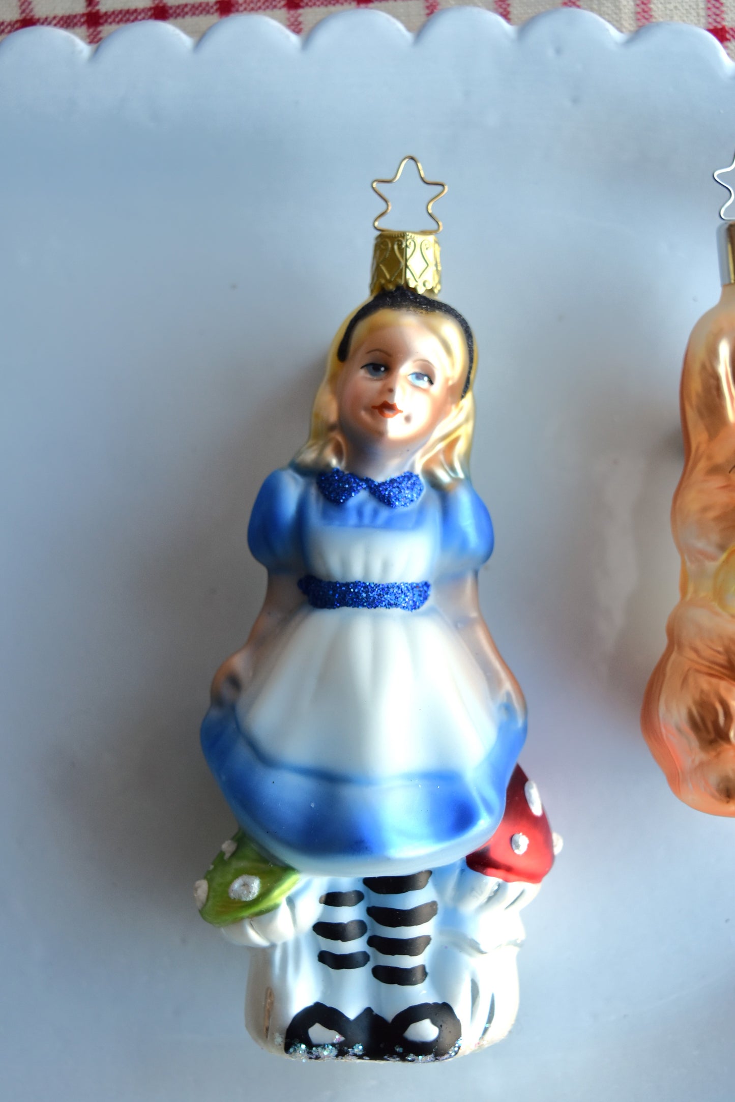 German Glass Christmas Ornament Set - Alice And Rabbit