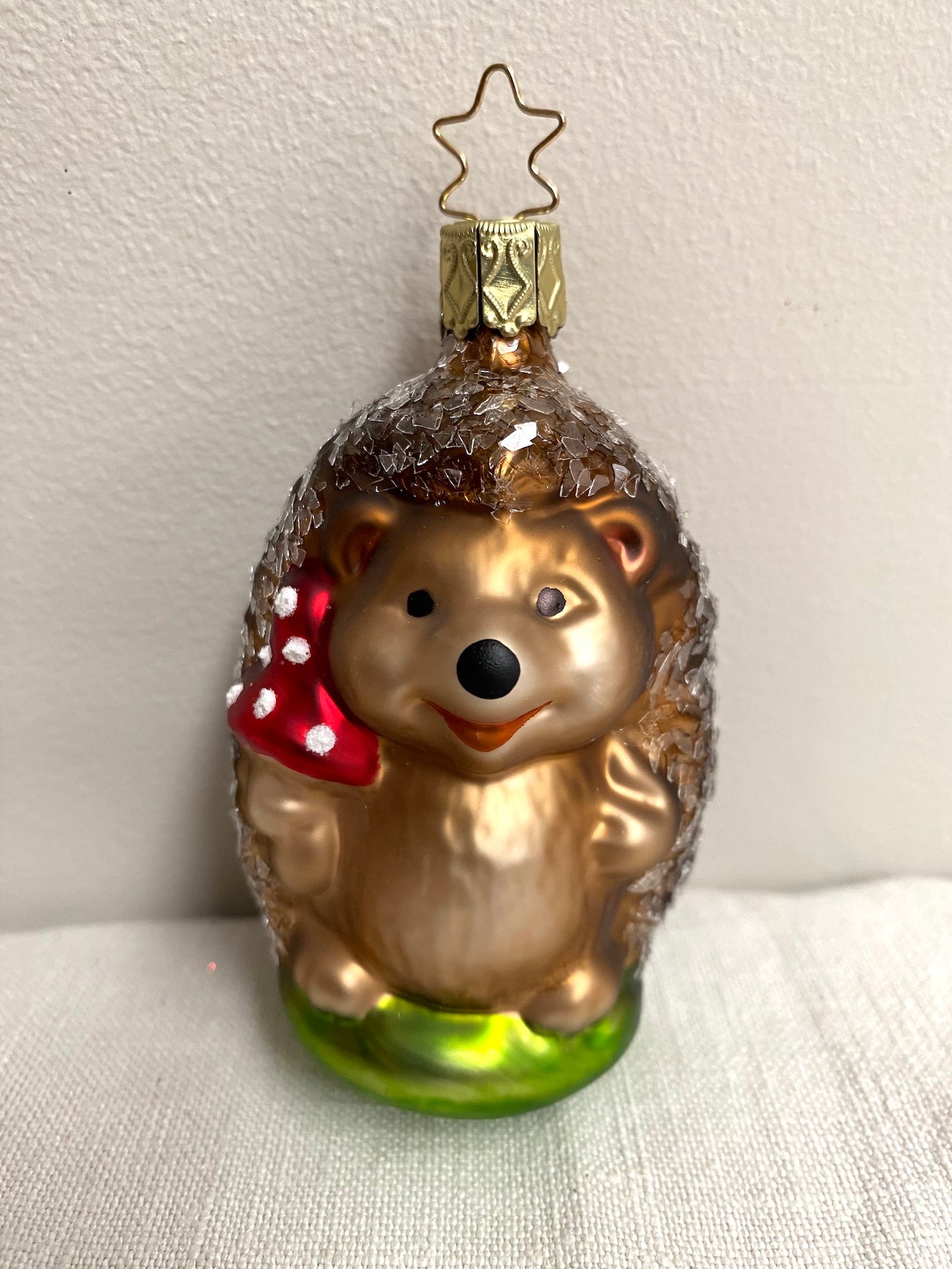 German Glass Christmas Ornament Set - Hedgehog Family