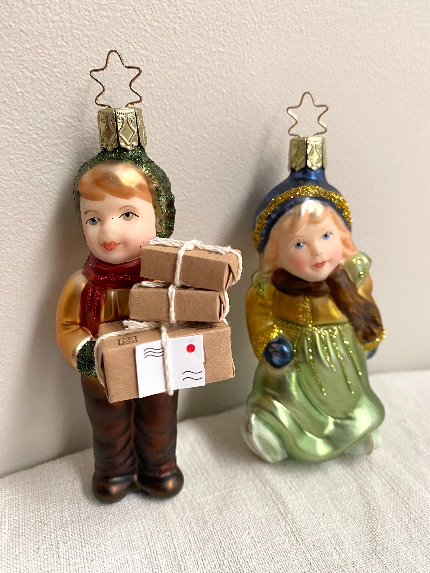German Glass Christmas Ornament Set - Nostalgic Siblings