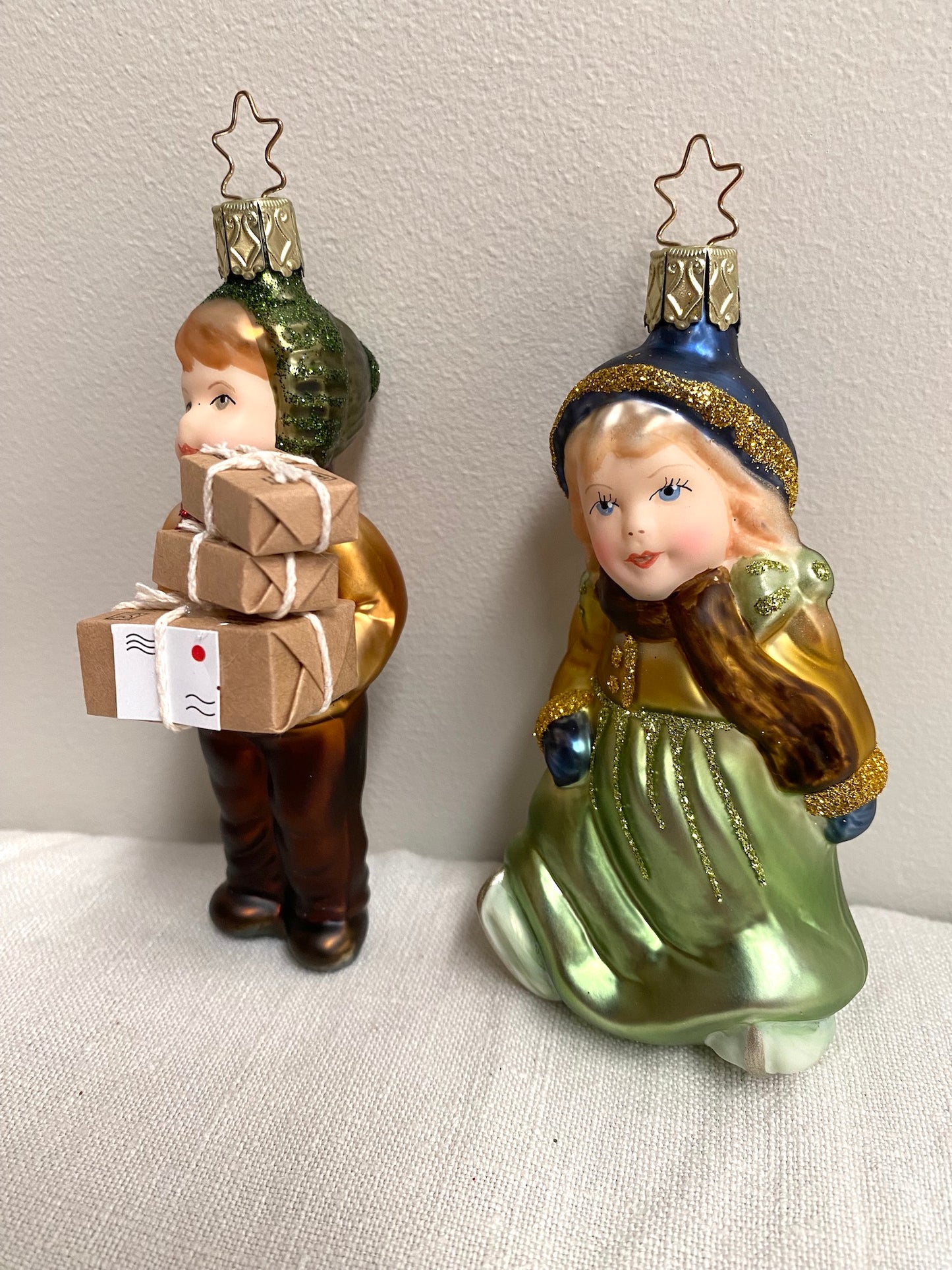 German Glass Christmas Ornament Set - Nostalgic Siblings