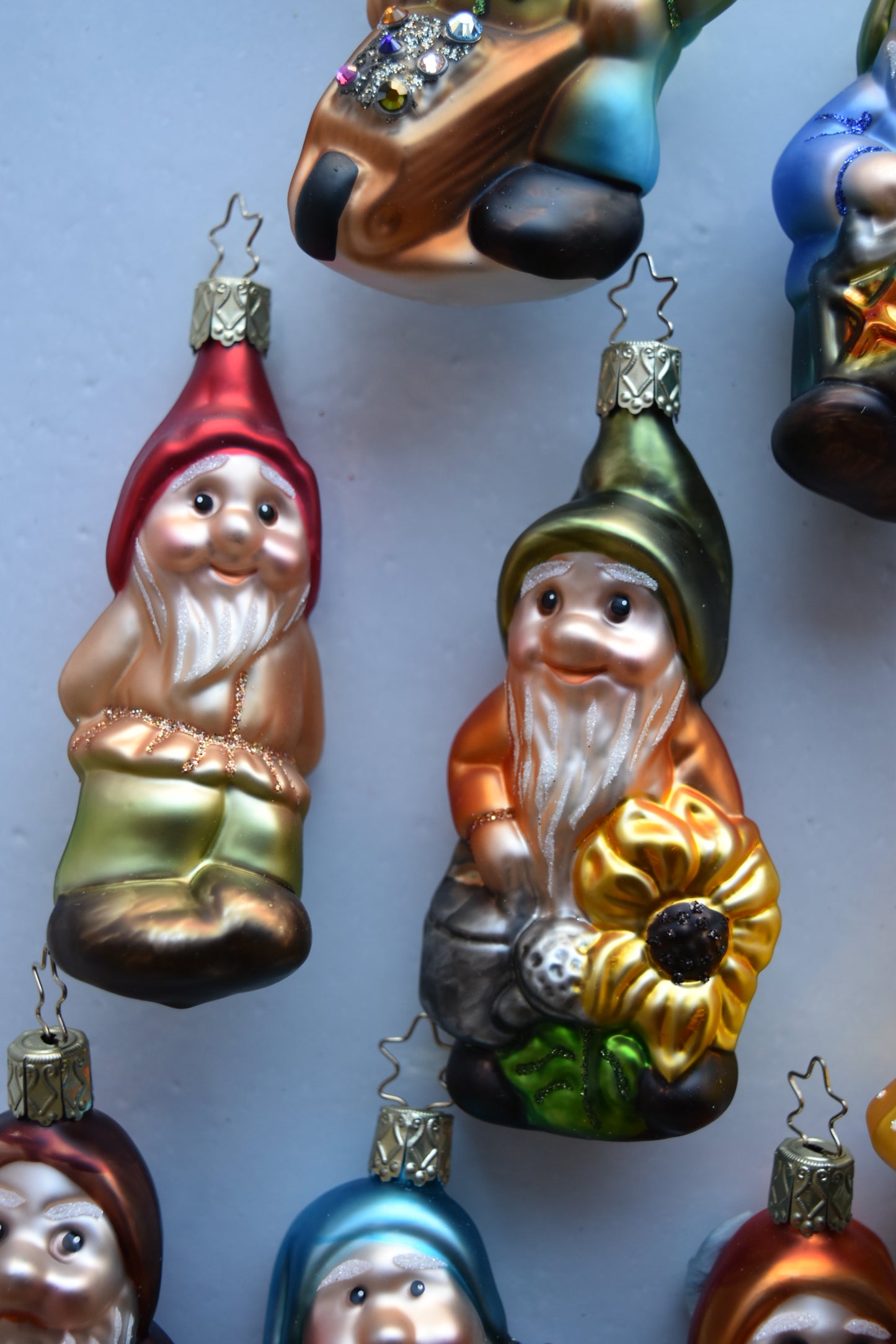 German Glass Christmas Ornament Set - Snow White & the Seven Dwarves