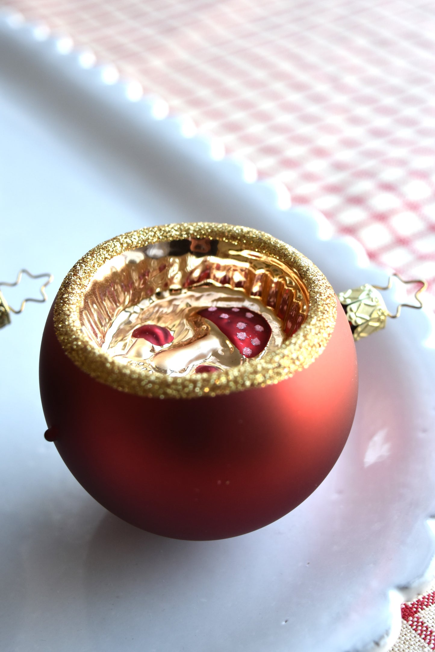 German Glass Christmas Ornaments - Acorn or Mushroom Bauble