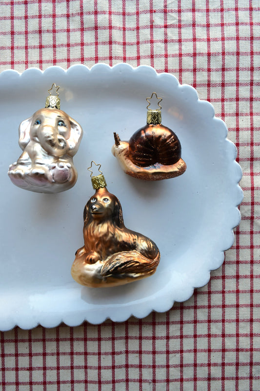German Glass Christmas Ornaments - Assorted Animals