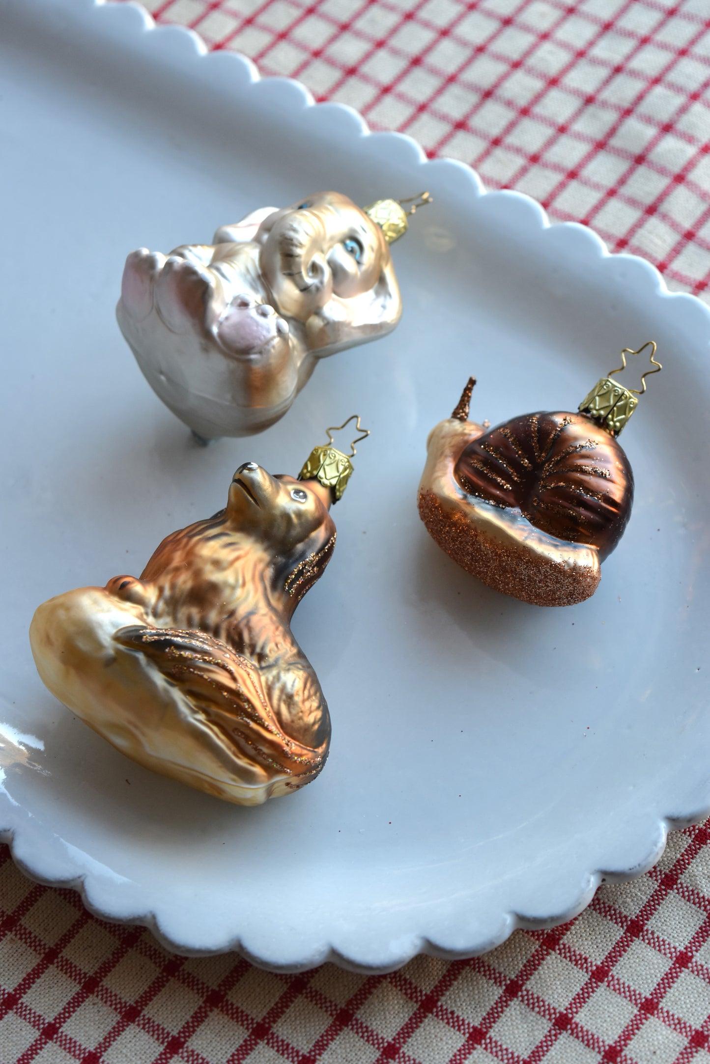 German Glass Christmas Ornaments - Assorted Animals