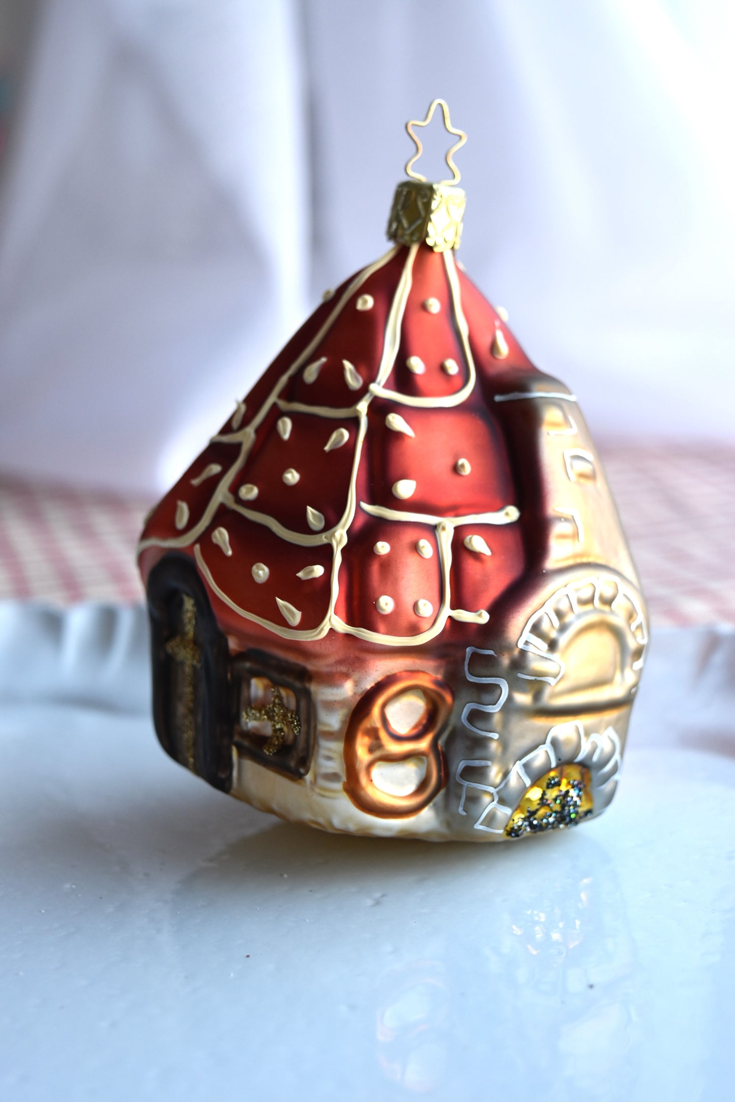 German Glass Christmas Ornaments - Cuckoo Clock Or Gingerbread House