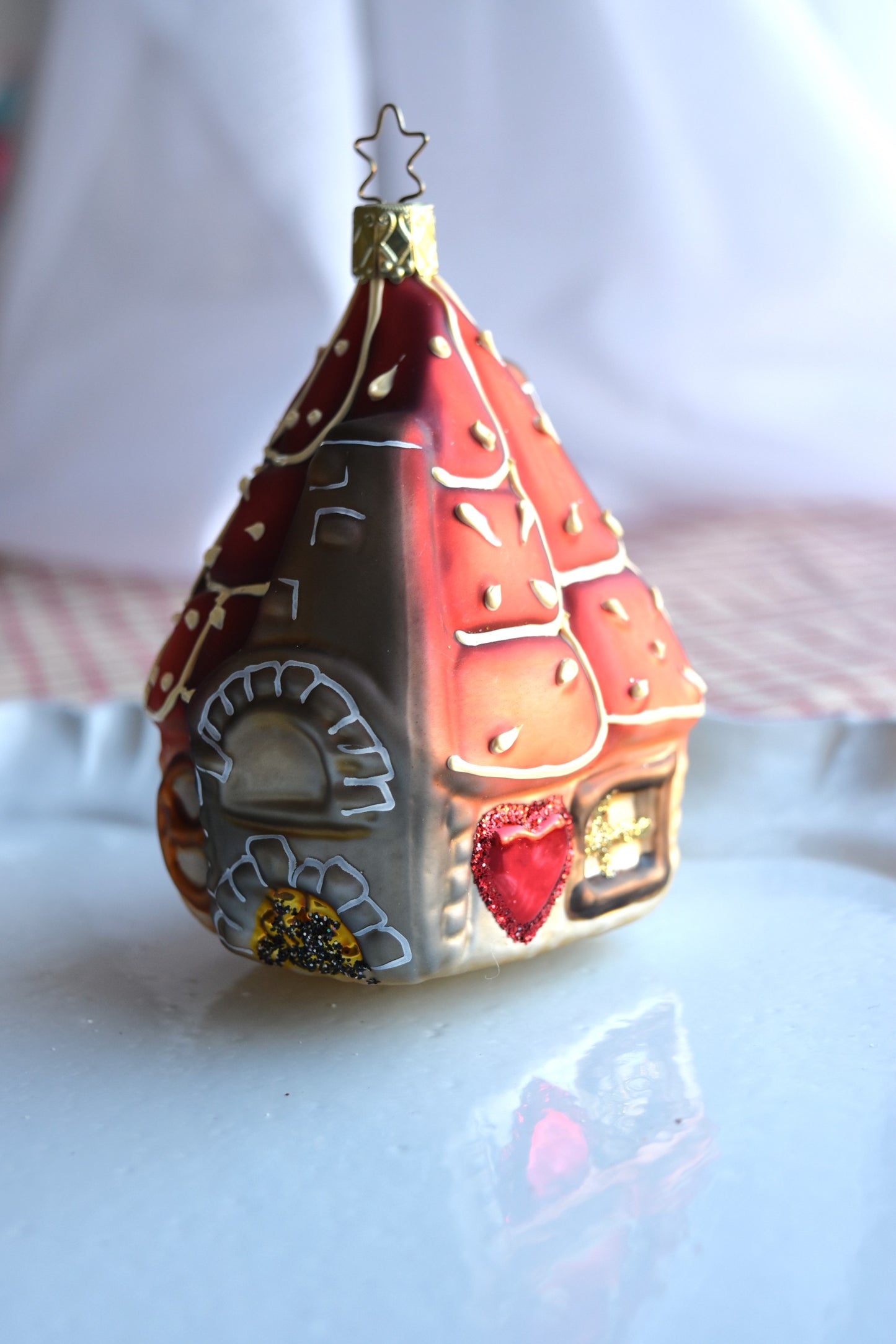 German Glass Christmas Ornaments - Cuckoo Clock Or Gingerbread House