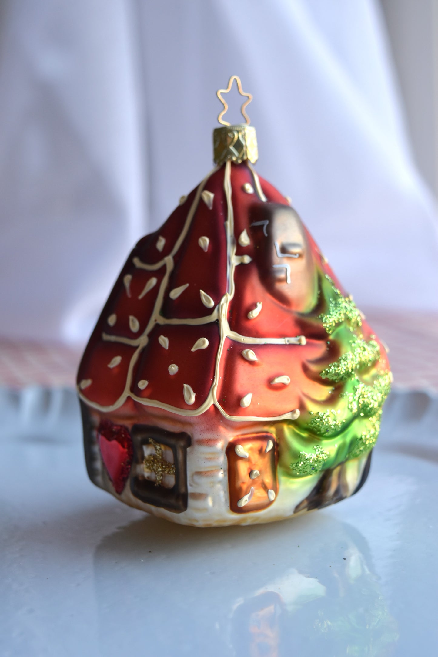 German Glass Christmas Ornaments - Cuckoo Clock Or Gingerbread House
