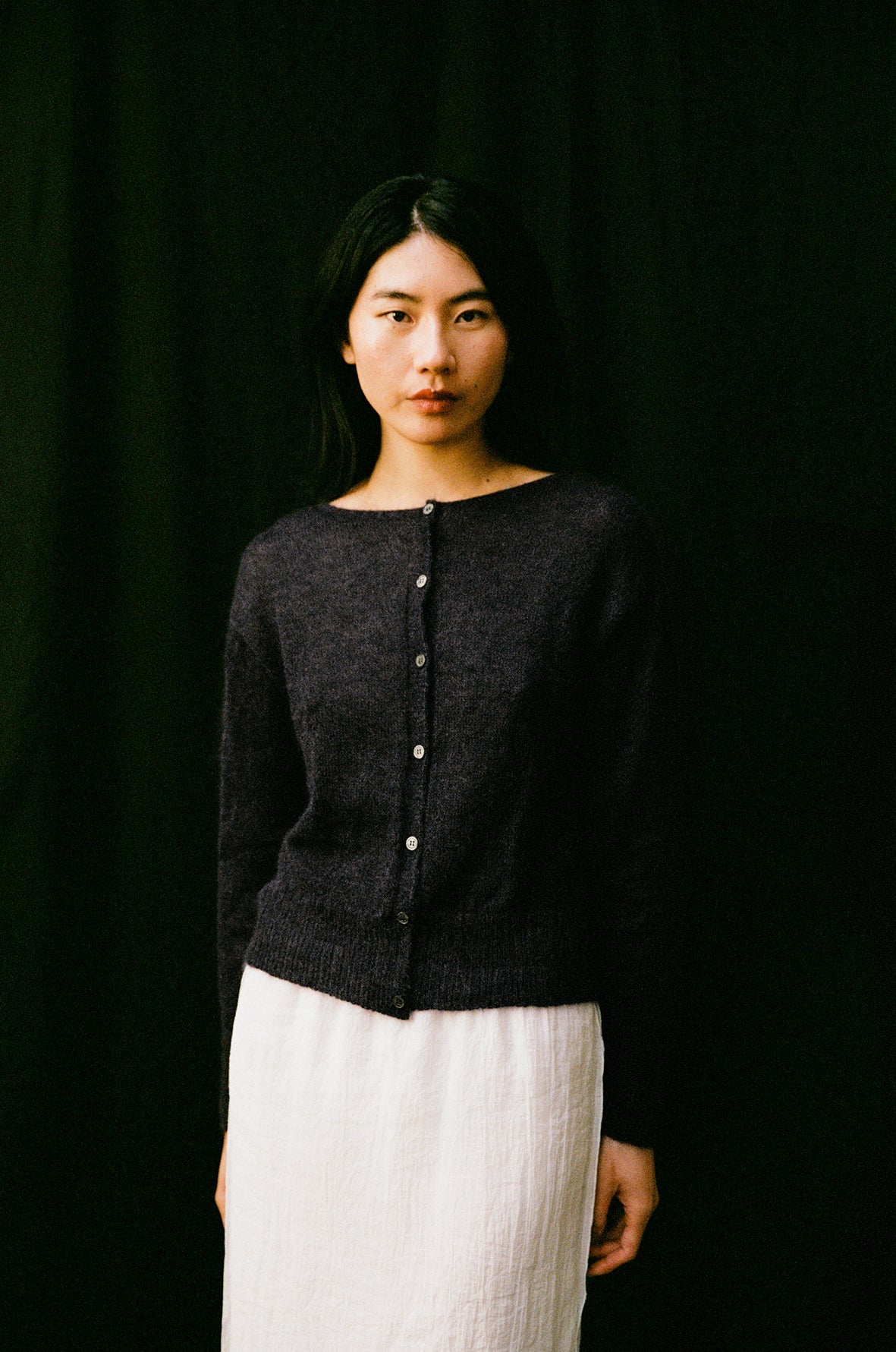 Francie Fleur Cardigan Black