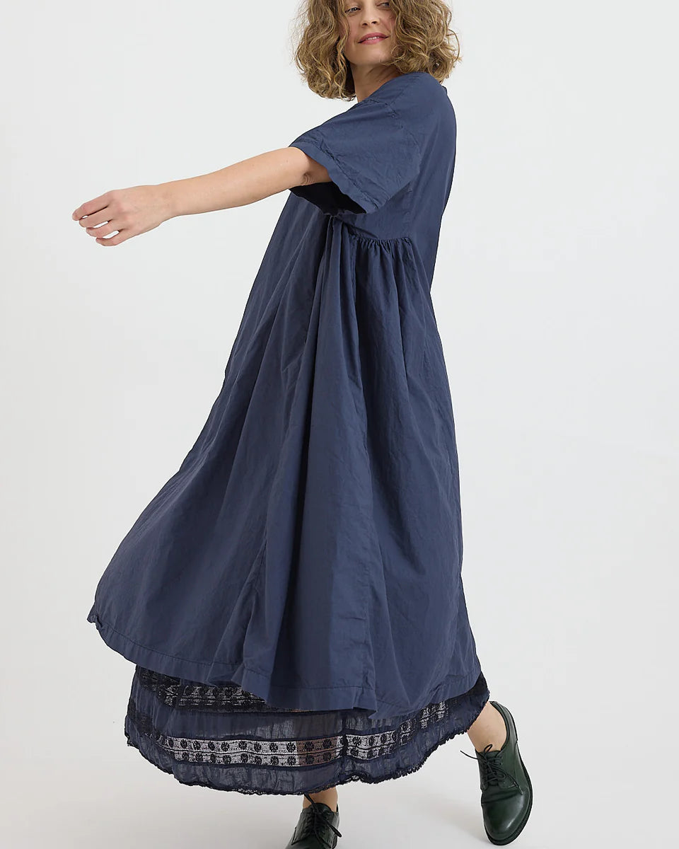 Metta Harper Cotton Skirt Navy