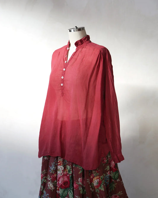 Metta Hill Shirt Cotton Voile - Terracotta