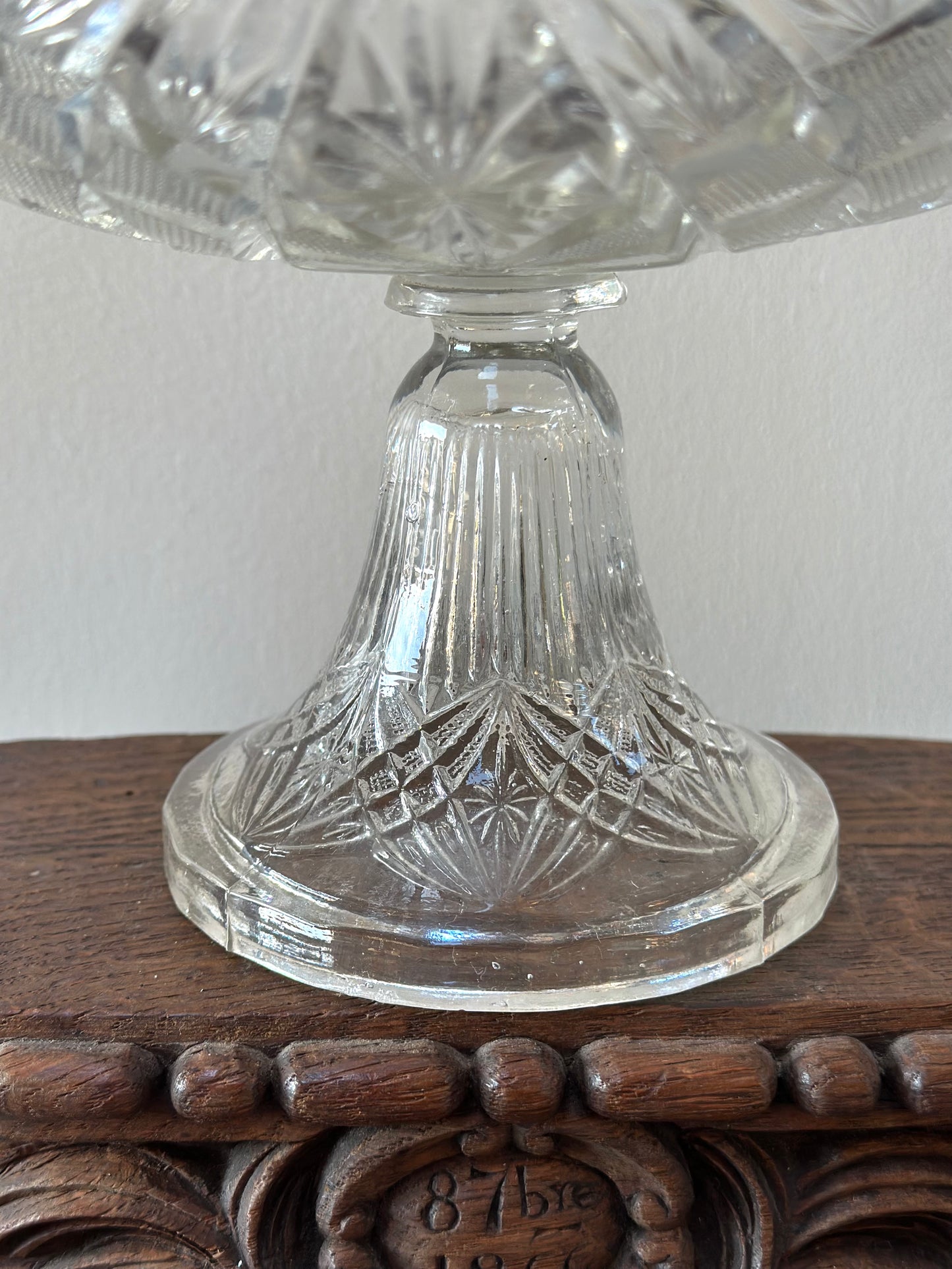 Vintage European Elegant Pressed Glass Footed Bowls