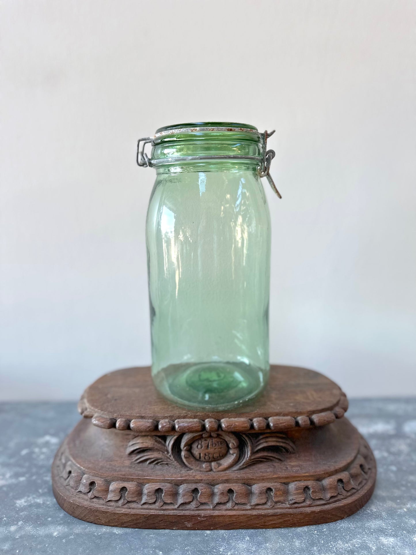 Antique French Green Glass Jars