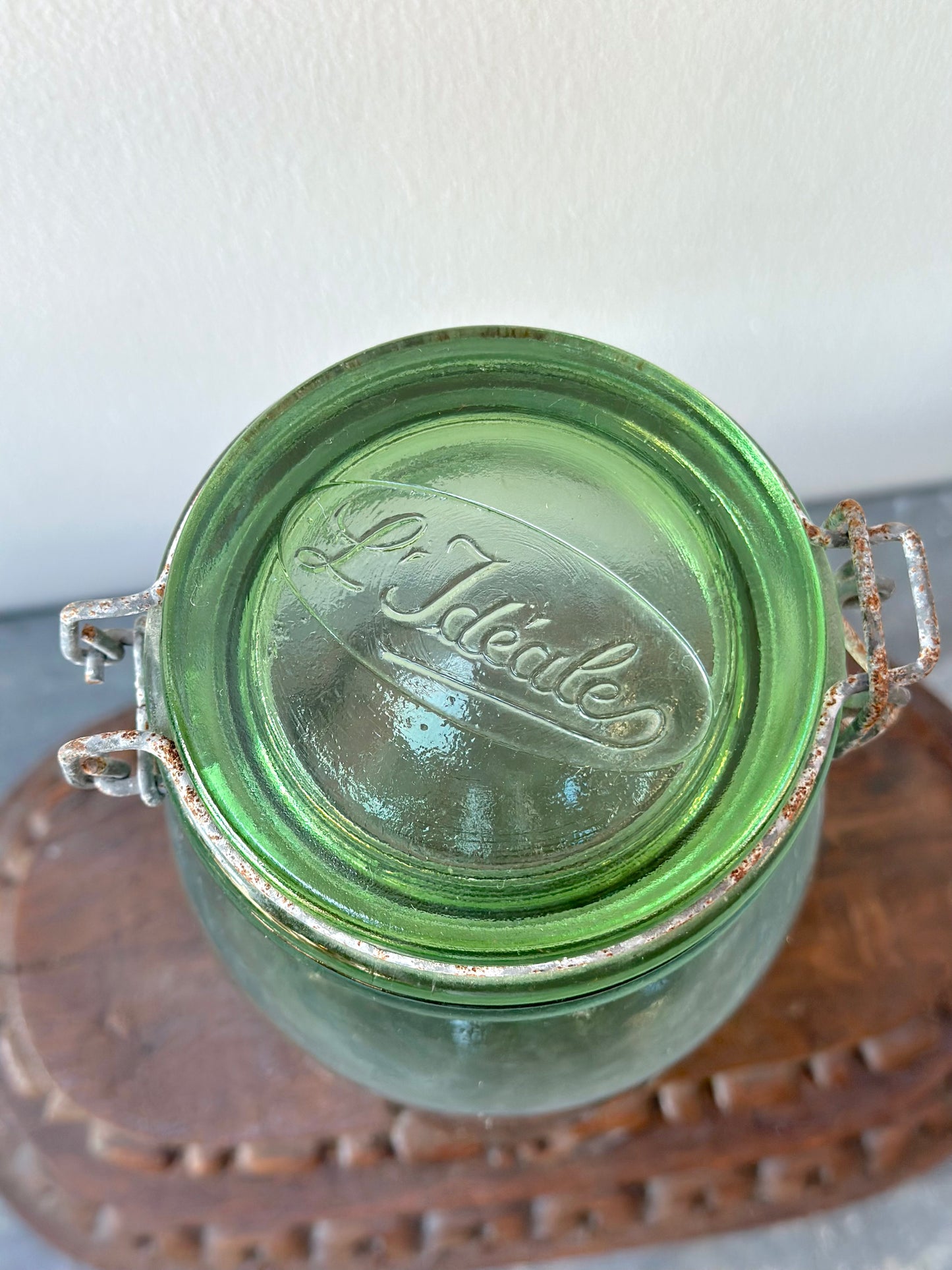 Antique French Green Glass Jars