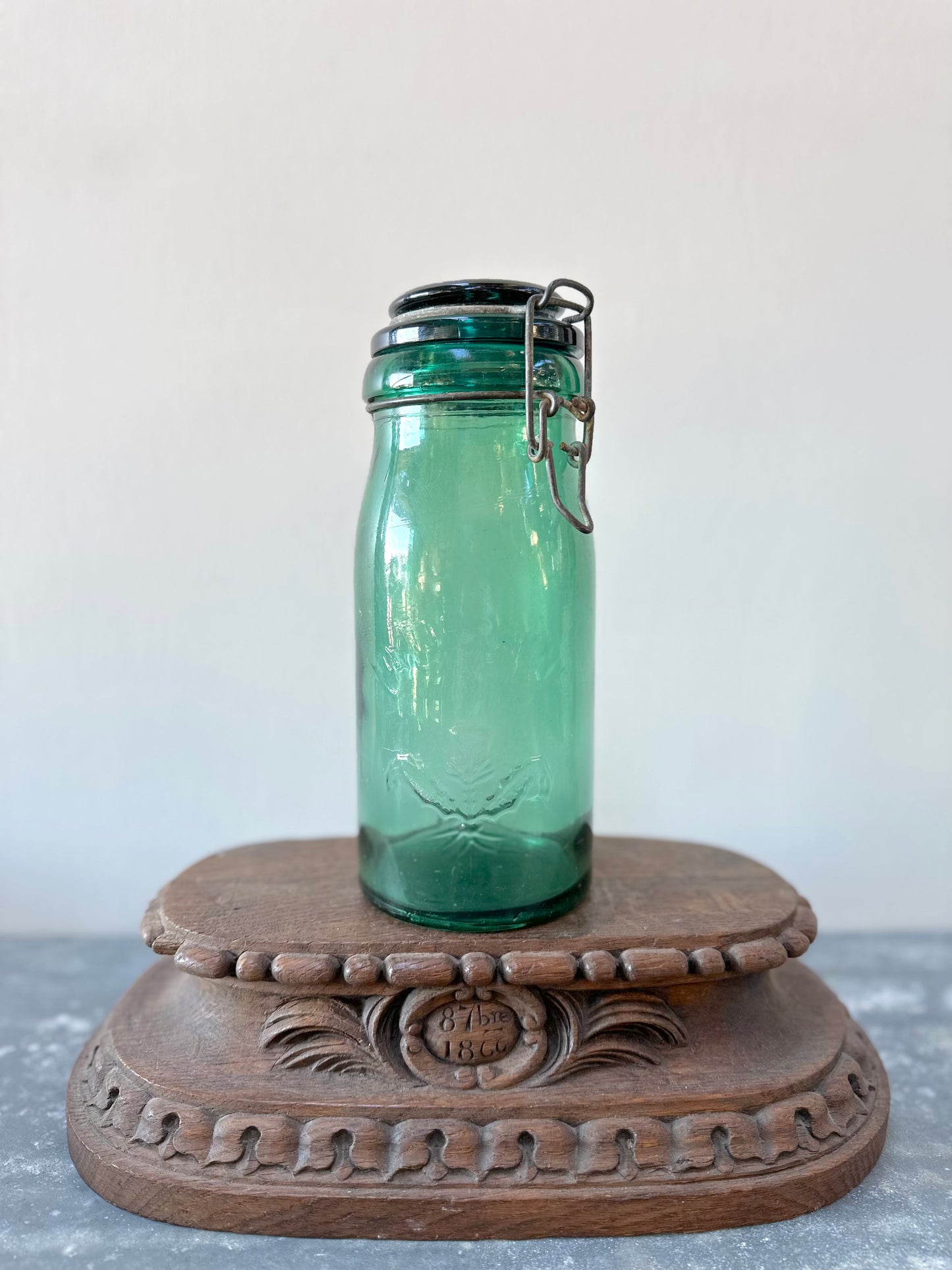 Antique French Green Glass Jars