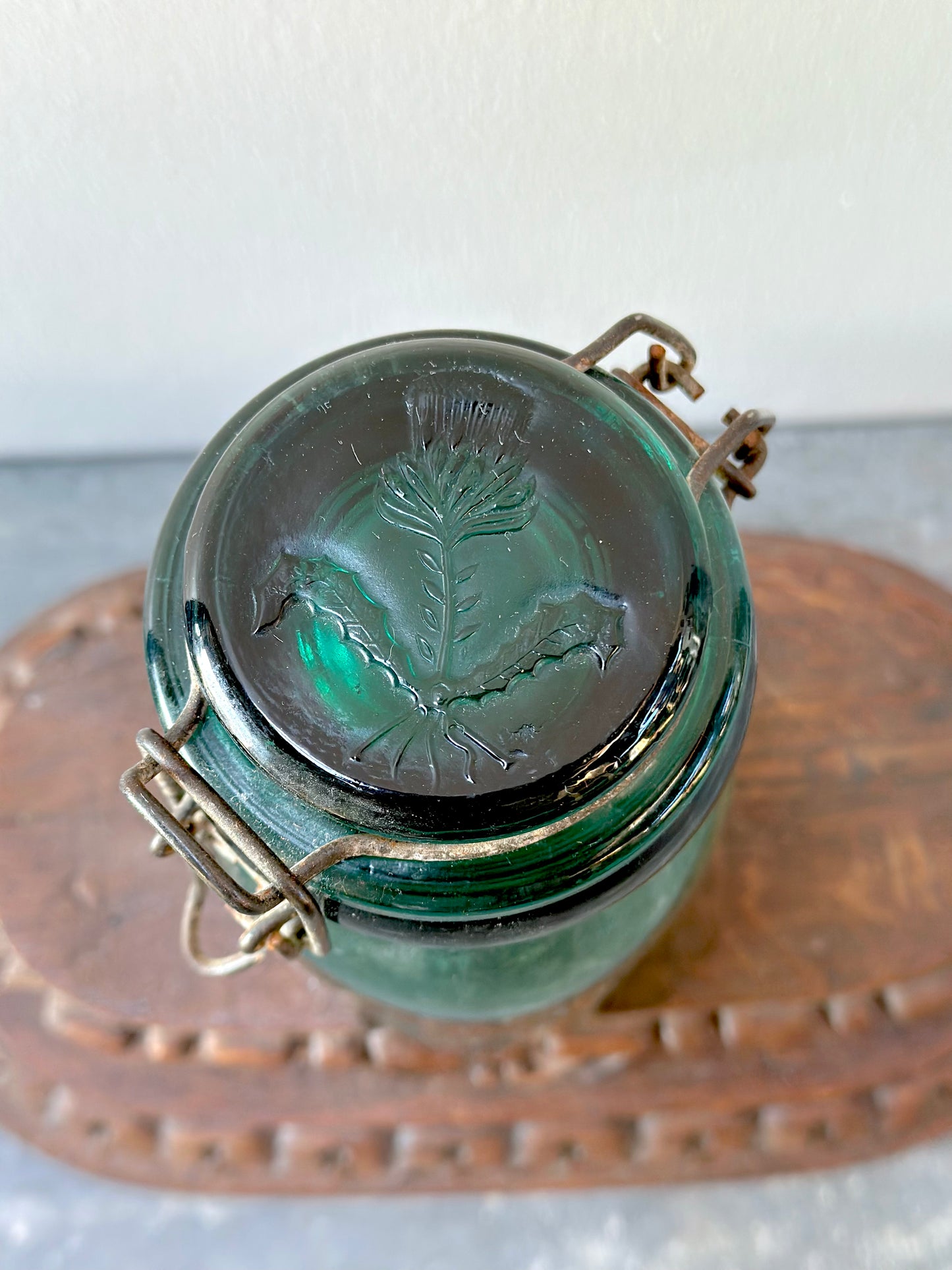 Antique French Green Glass Jars