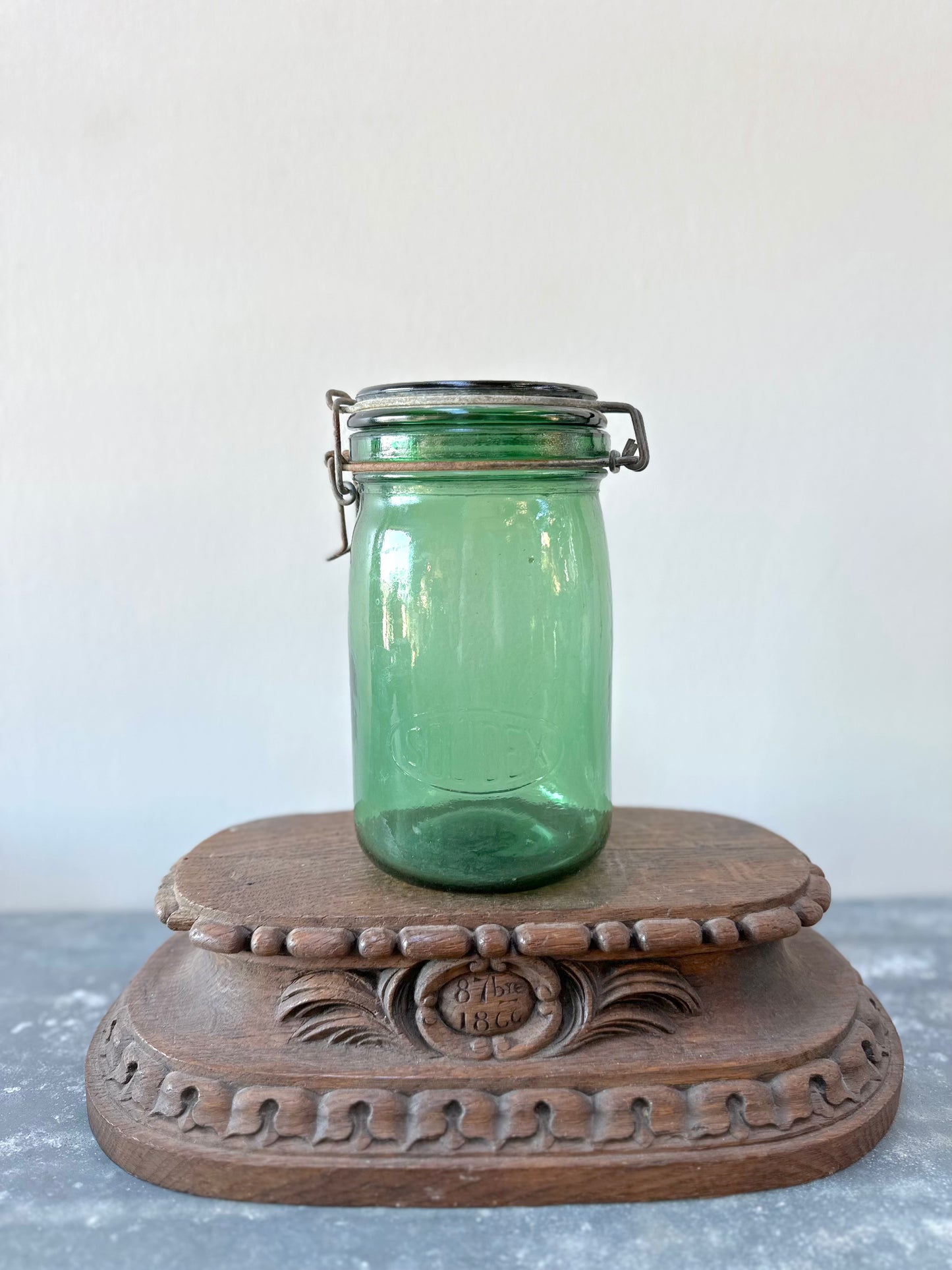 Antique French Green Glass Jars