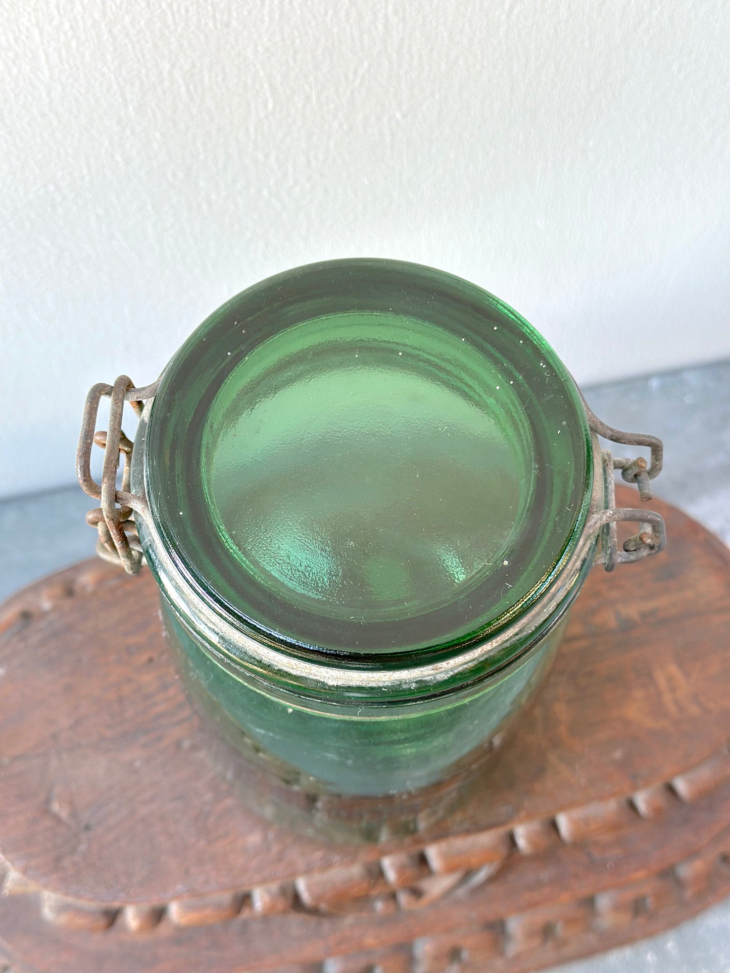 Antique French Green Glass Jars