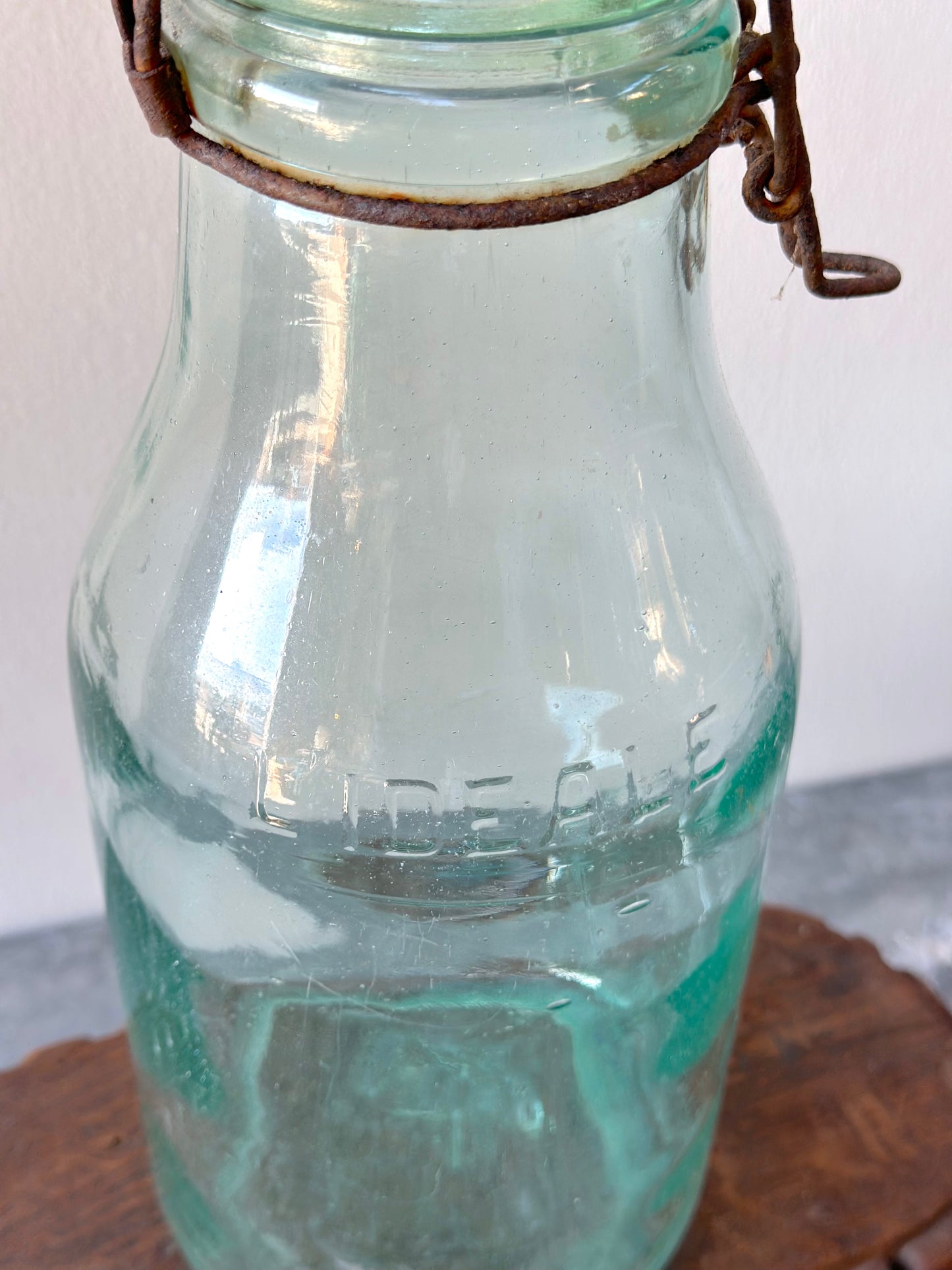 Antique French Pale Green Glass Jars