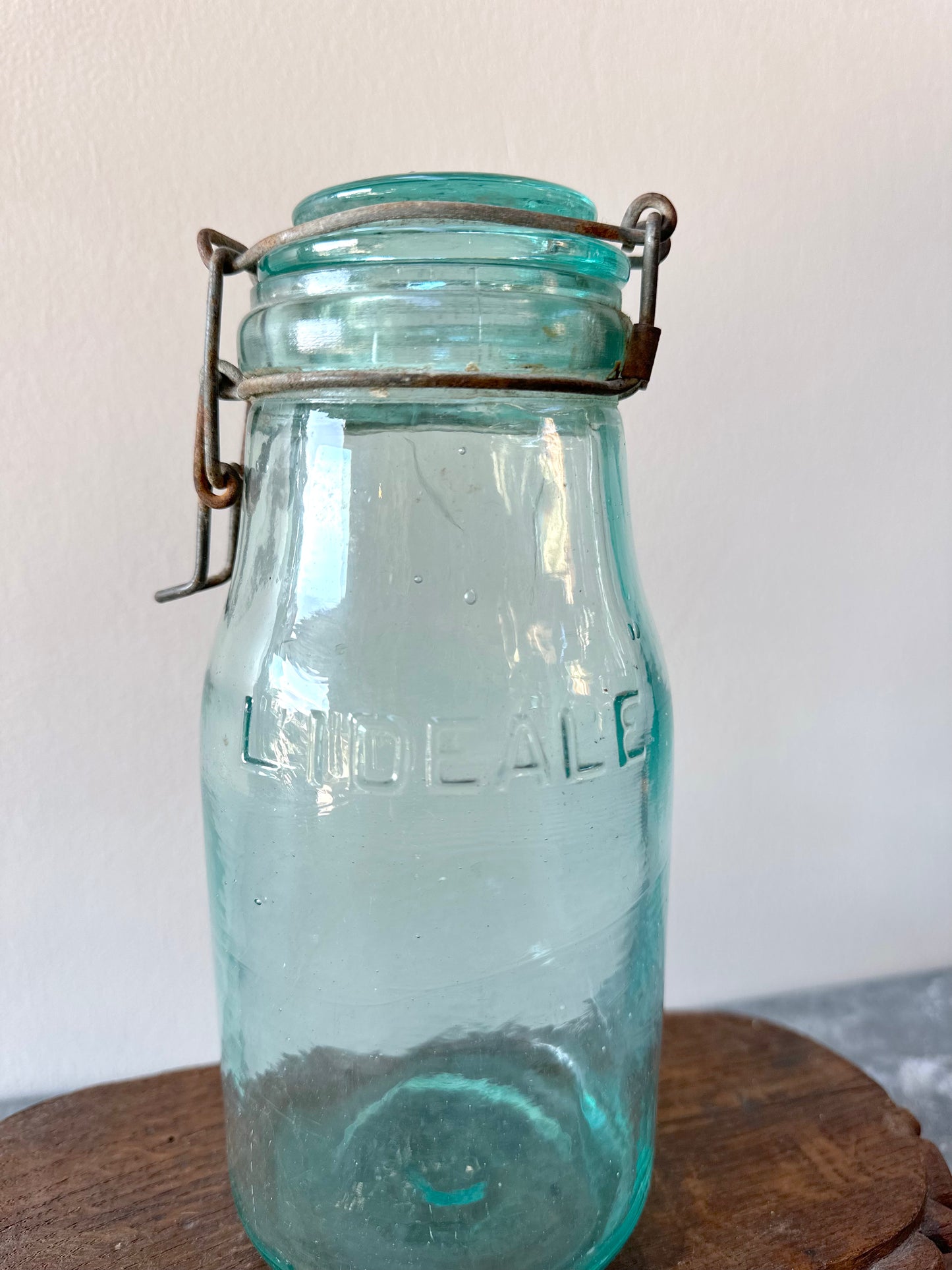 Antique French Pale Green Glass Jars
