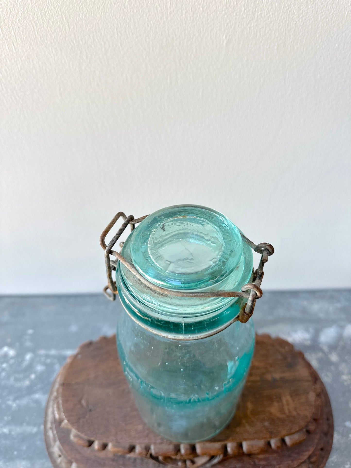 Antique French Pale Green Glass Jars