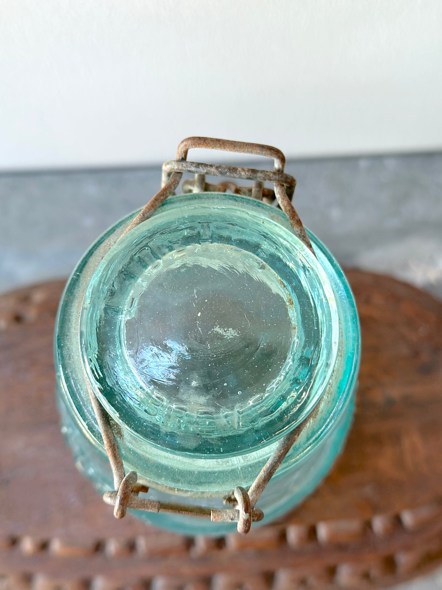 Antique French Pale Green Glass Jars