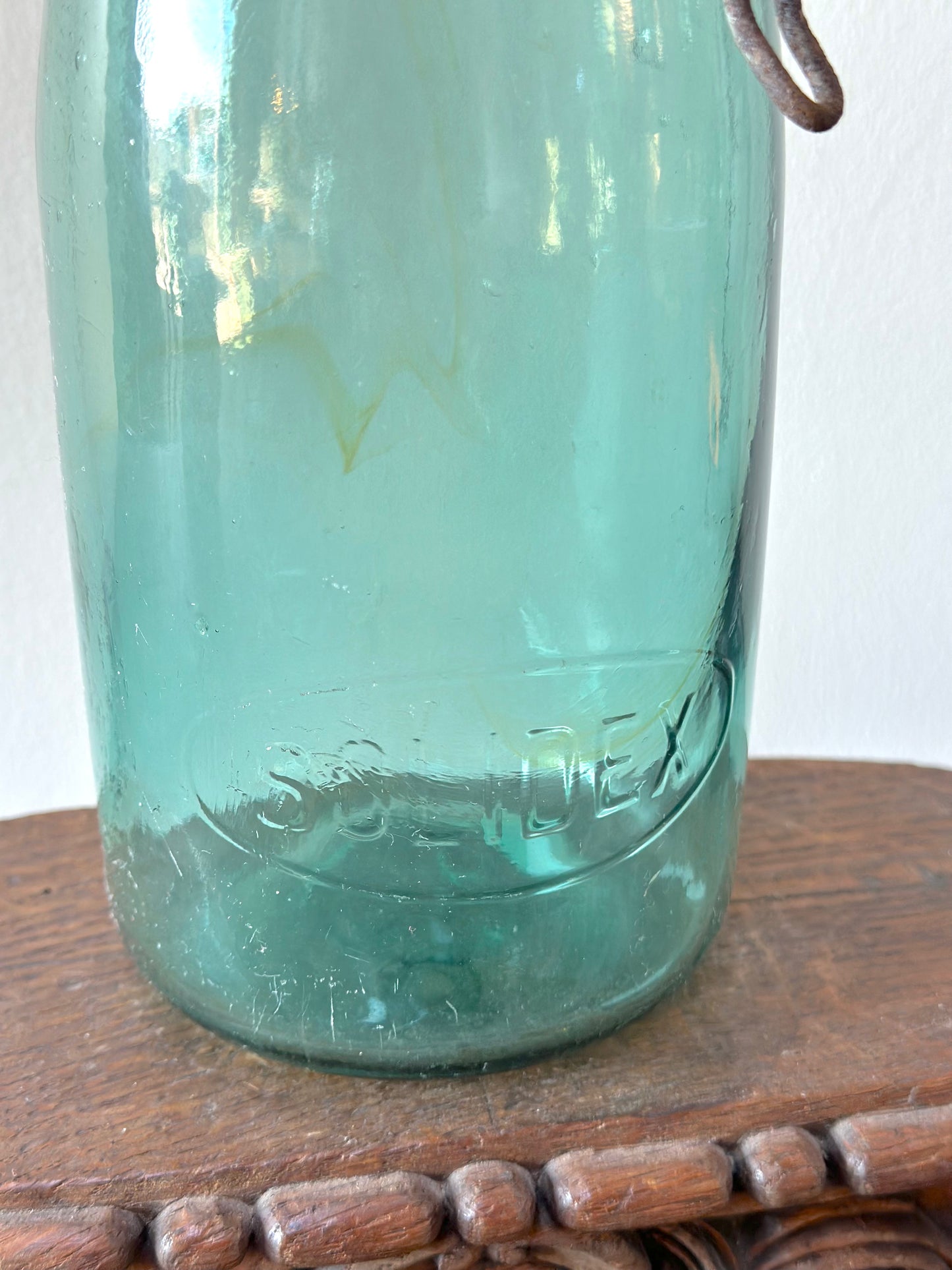 Antique French Pale Green Glass Jars