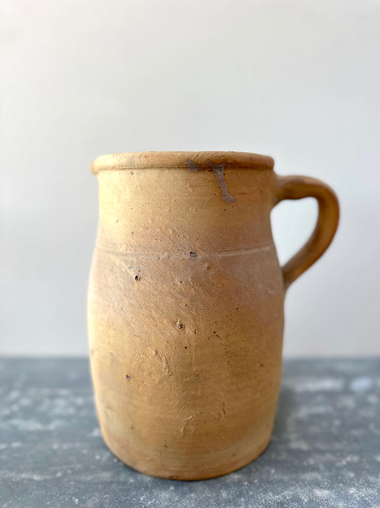 Antique Provencal Pottery Jug With Handle