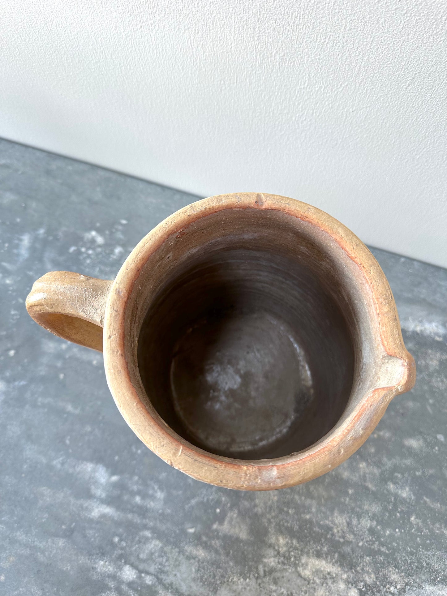 Antique Provencal Pottery Jug With Handle