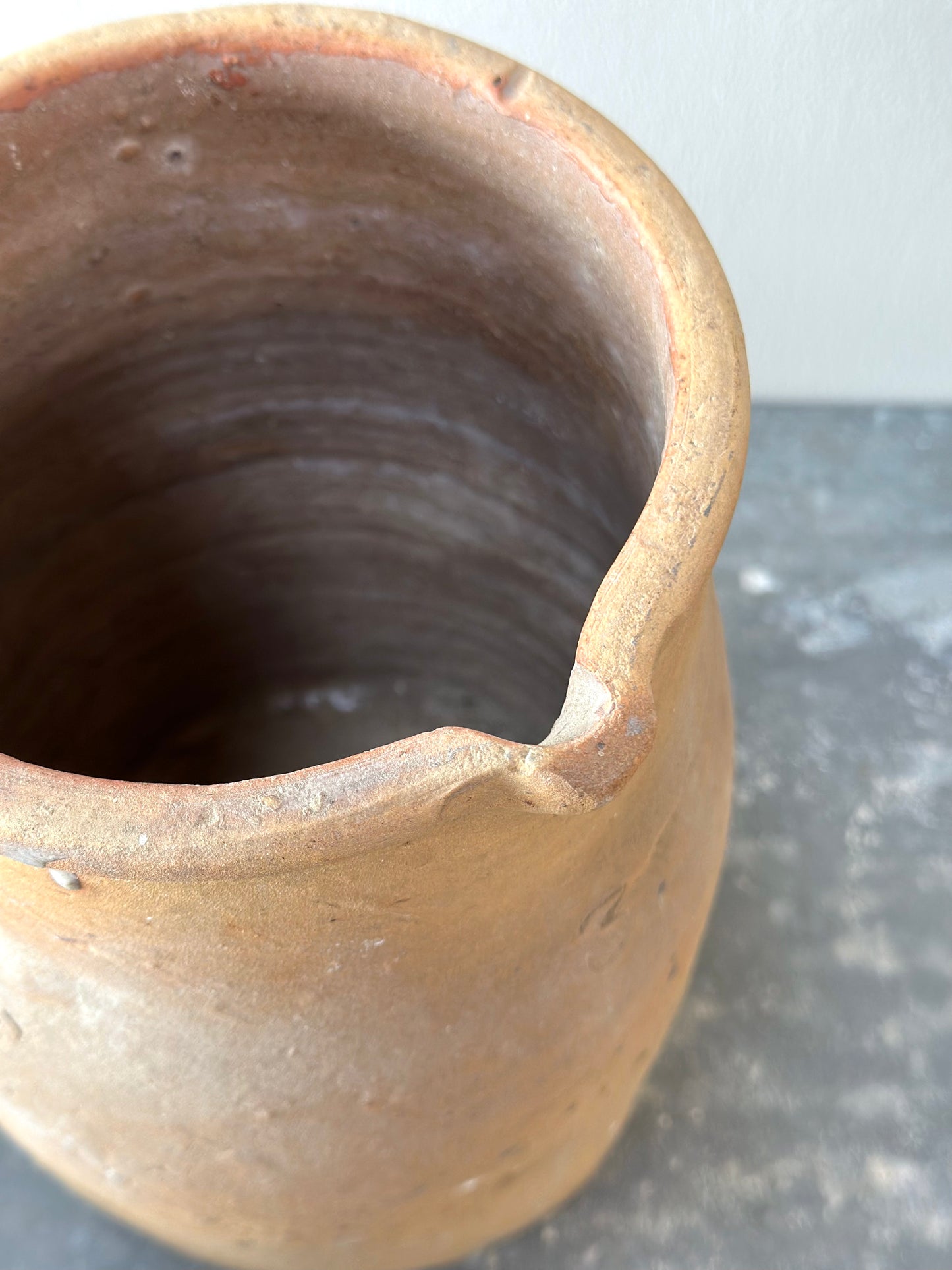 Antique Provencal Pottery Jug With Handle