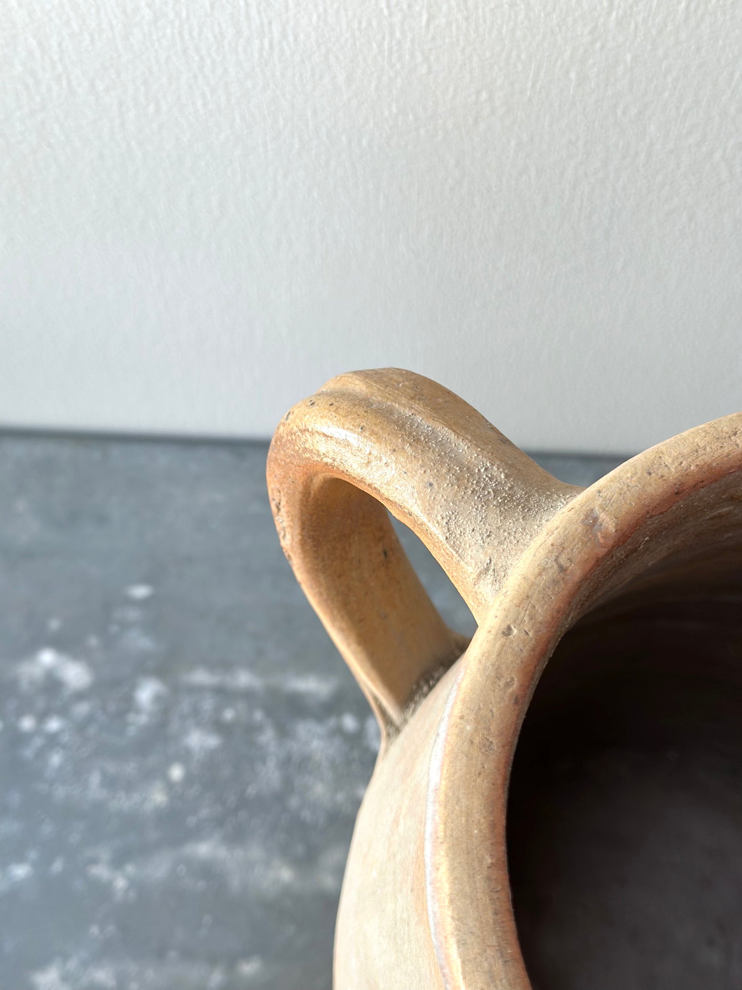 Antique Provencal Pottery Jug With Handle